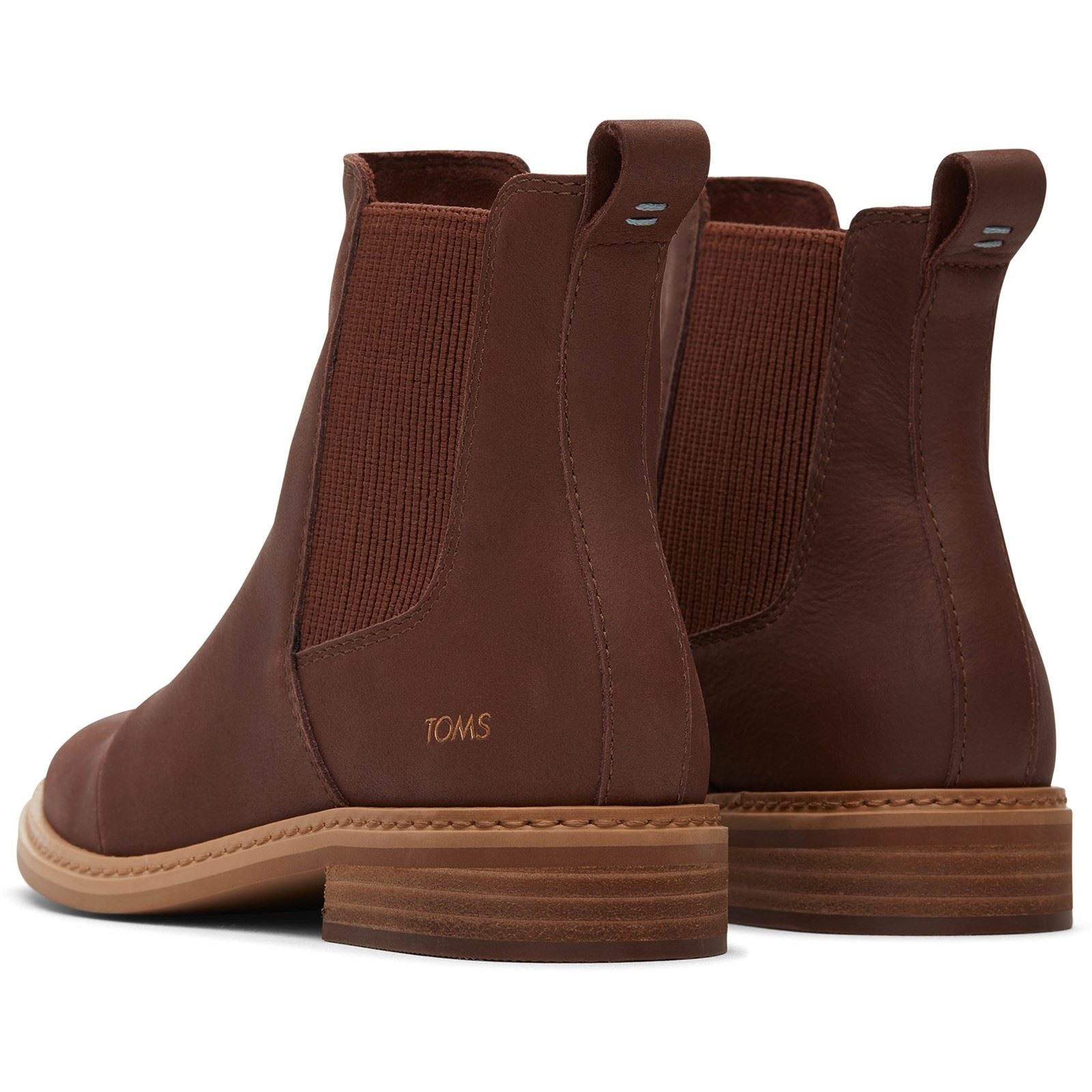TOMS Charlie Leder Damen Kastanienfarbene Absatz Chelsea Stiefel