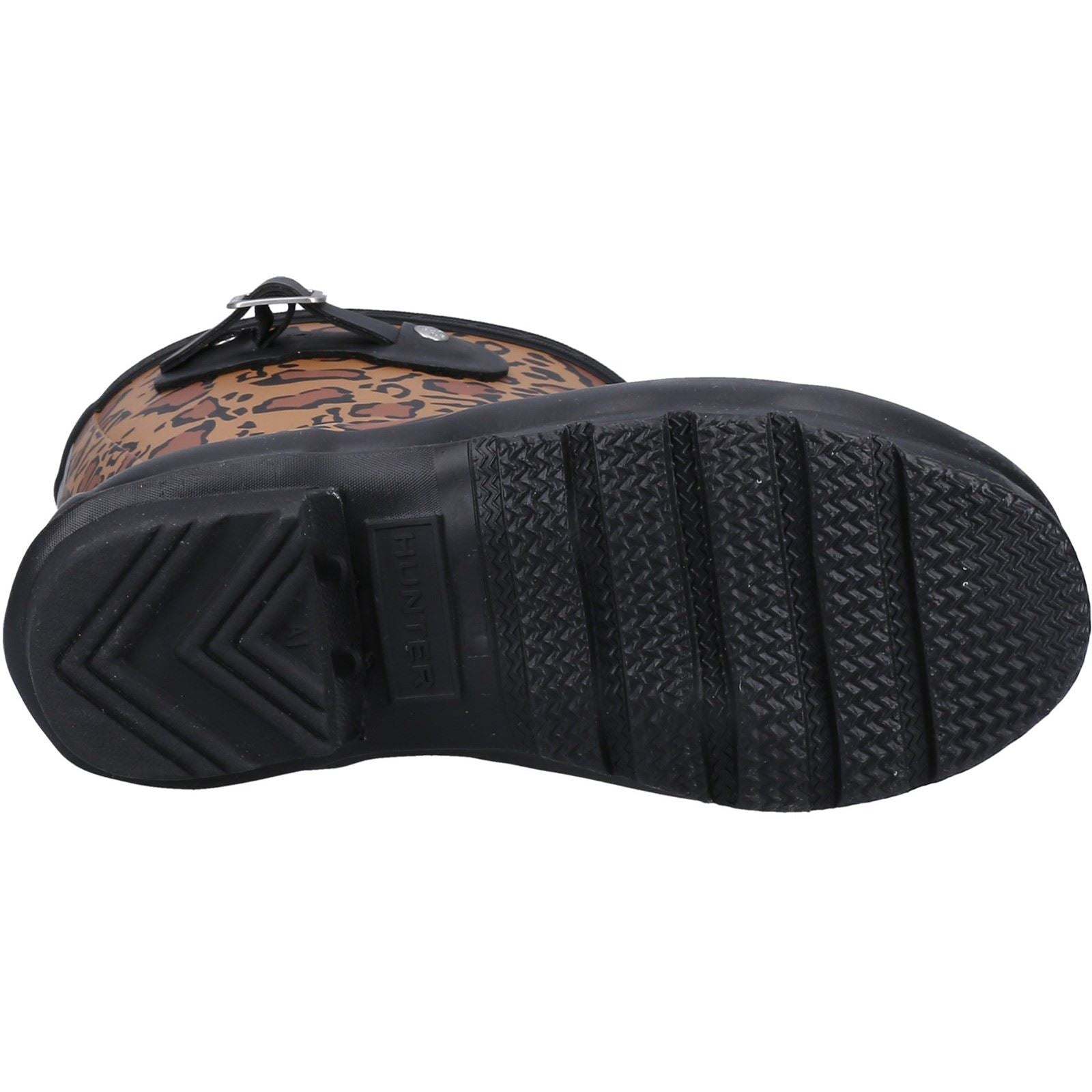 Hunter Original Short Leopard Print Gummistiefel für Damen in reichem Tan/Sattel/Schwarz