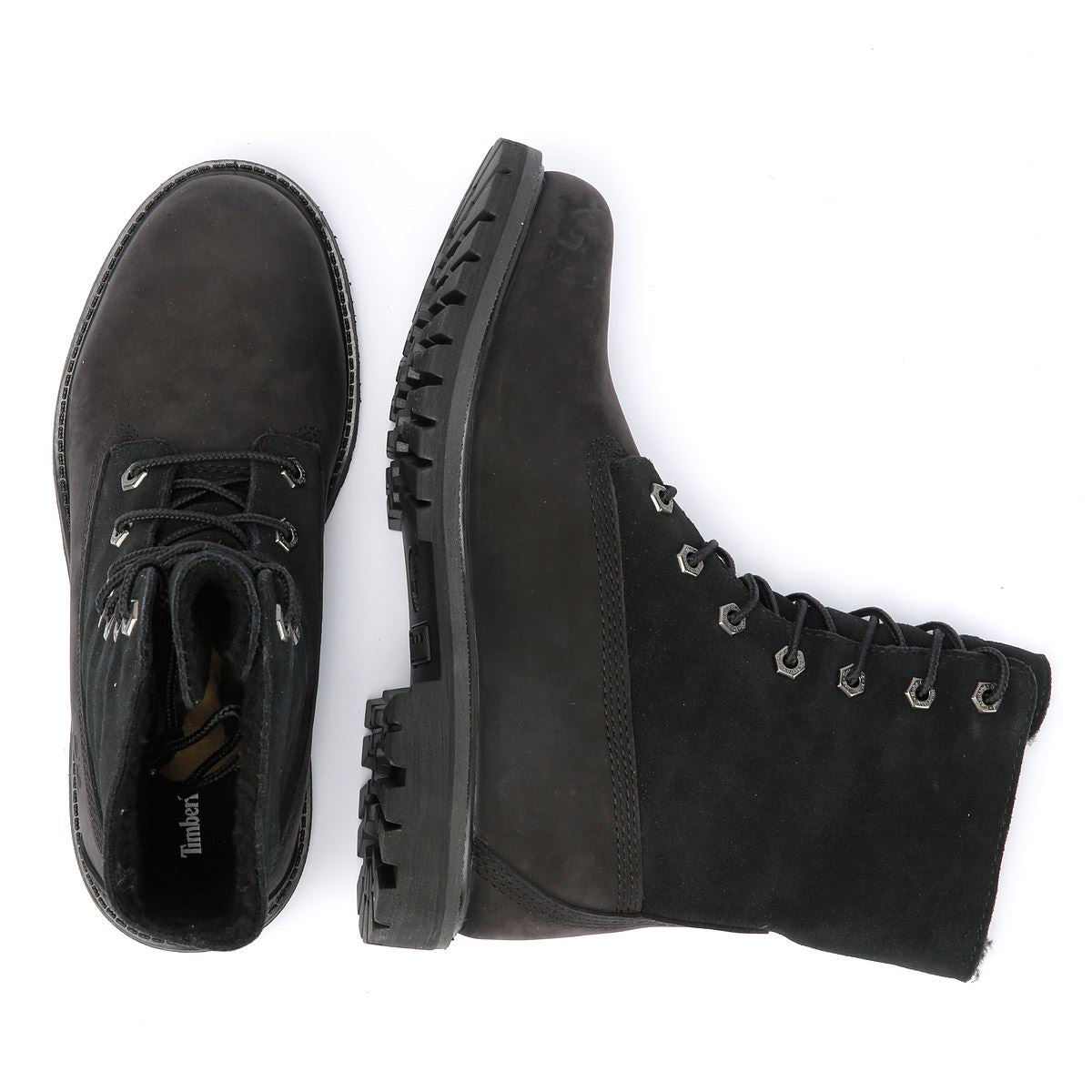 Timberland Warm Lined Waterproof Damenlederstiefel In Schwarz
