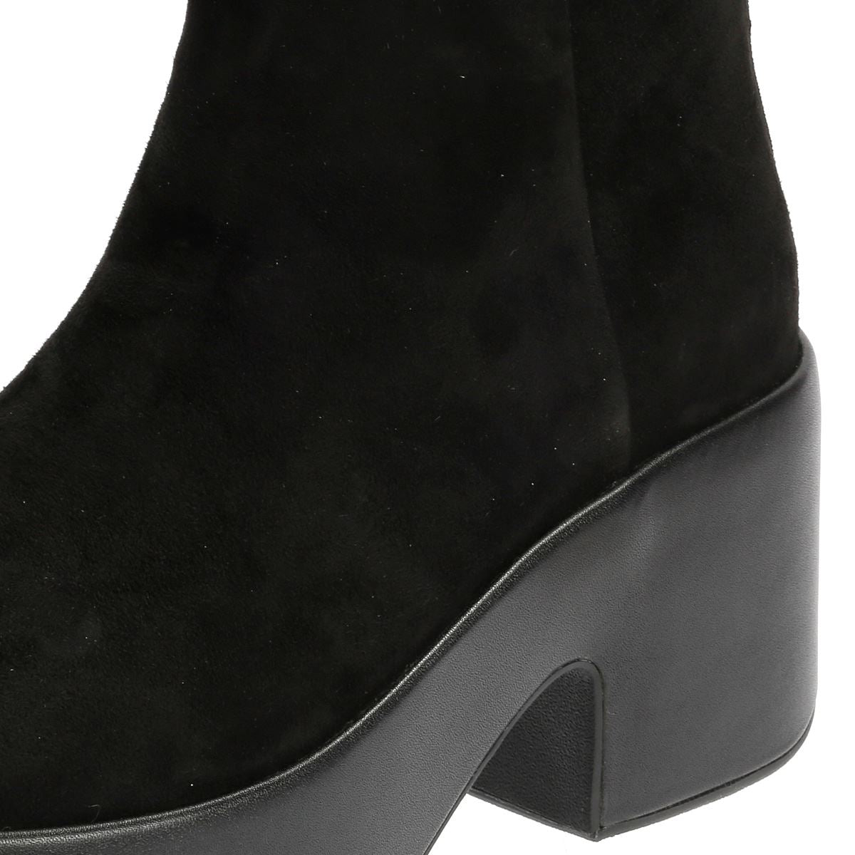 FitFlop Platfforms Heeled Wildlederschwarze Damenstiefel