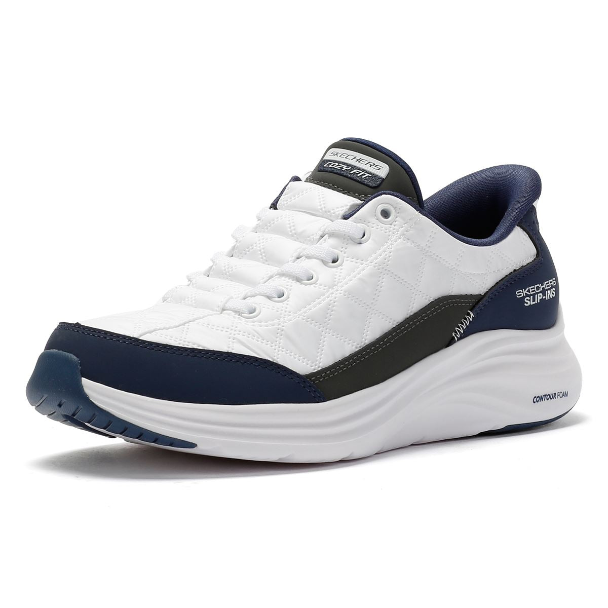Skechers Slip-Ins Contour Foam Cozy Fit Damen Weiße Sneakers
