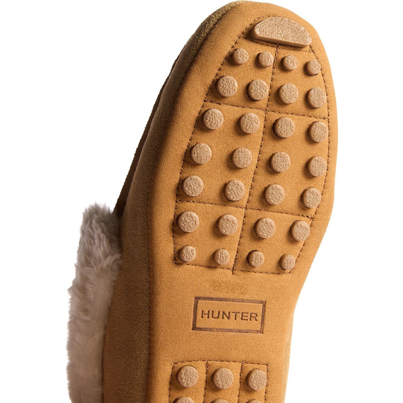 Hunter Womens Moccasin Sherpa Wildleder Damen Keks Hausschuhe