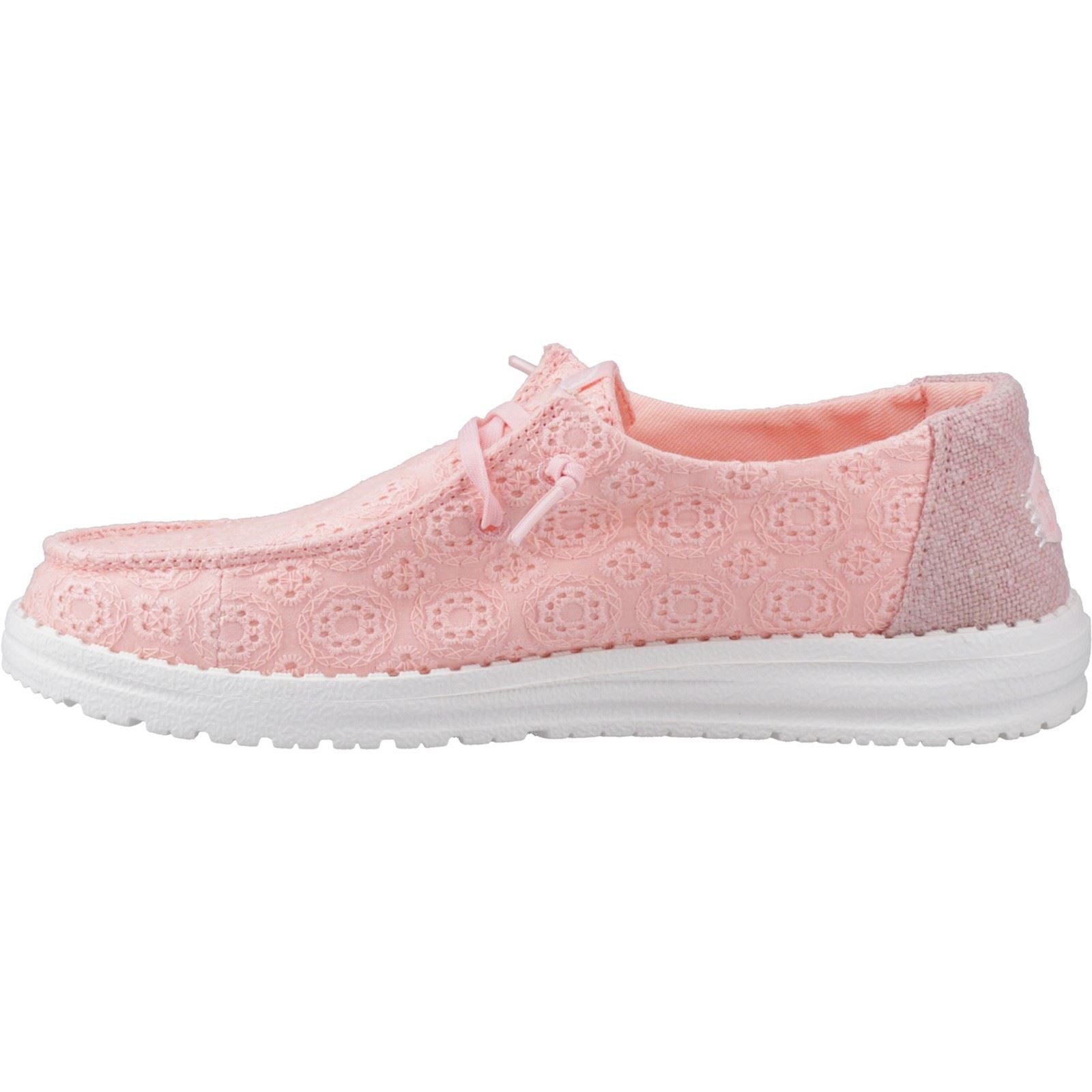 HEYDUDE Wendy Eyelet Lace Mokassin Schuhe Für Damen In Hellrosa Aus Baumwollmischung