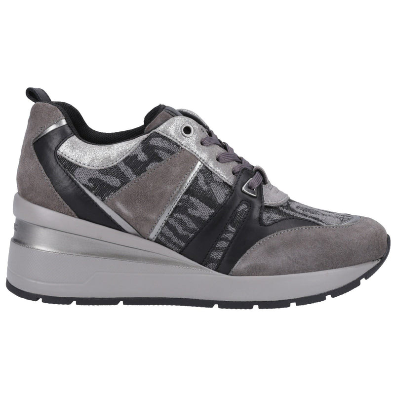 Geox D Zosma B Wildleder Damen Dunkelgraue Sneakers