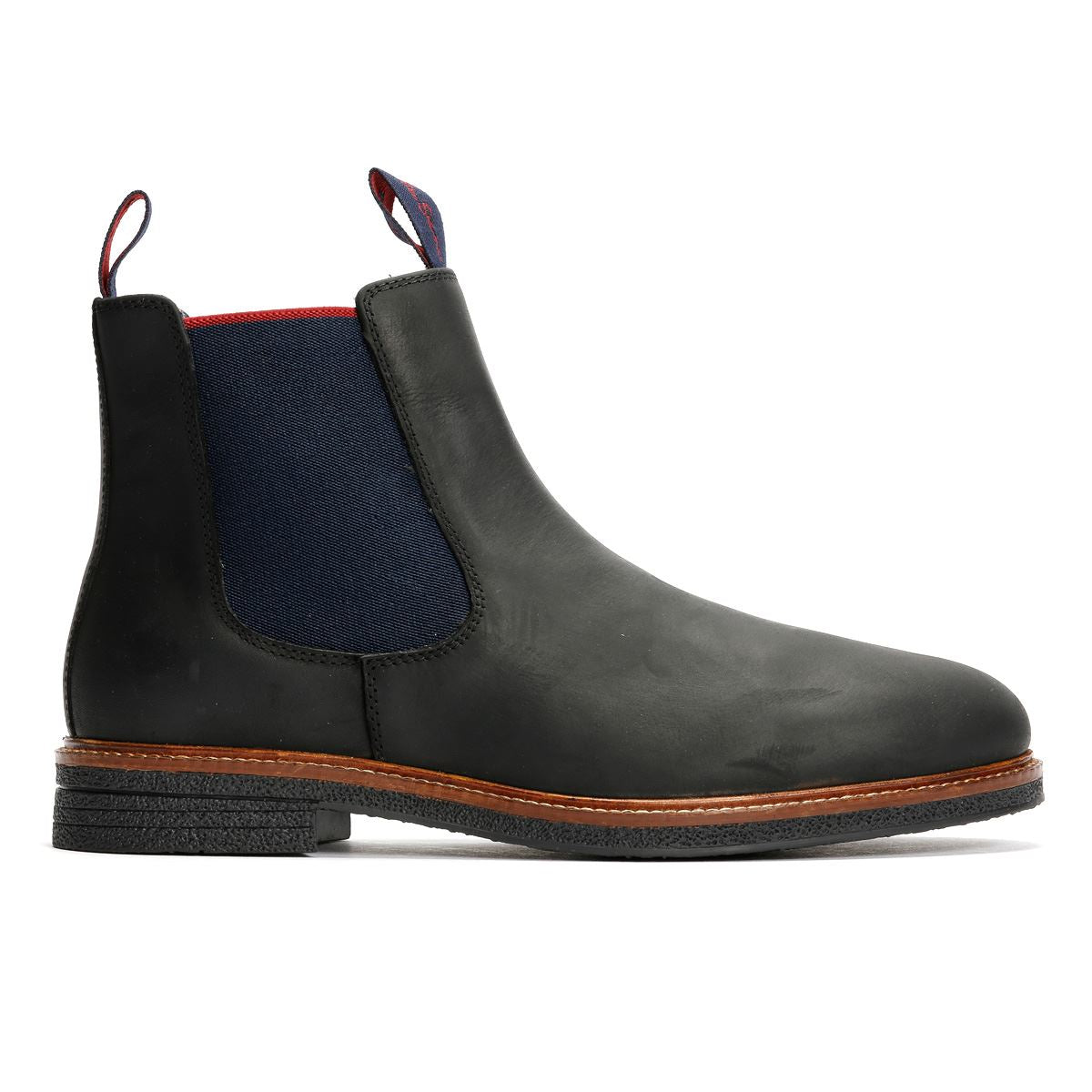 Ben Sherman Walker Chelsea Leder Herren Schwarze Stiefel