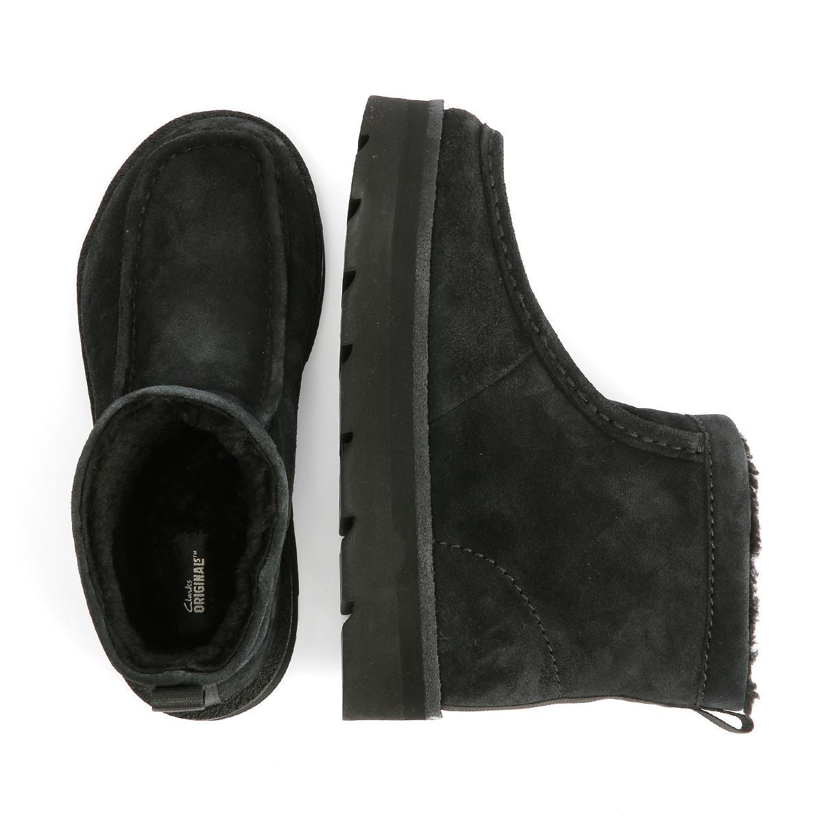 Clarks Originals Meare Rooey Wildlederschwarze Damenstiefel