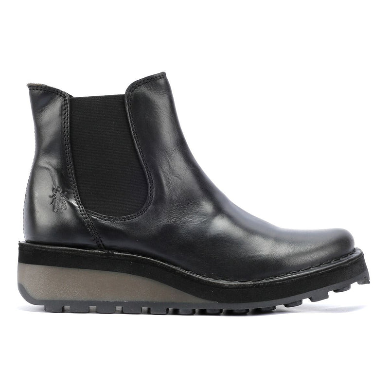 Fly London Huud Leder Damen Schwarze Farbe Stiefel
