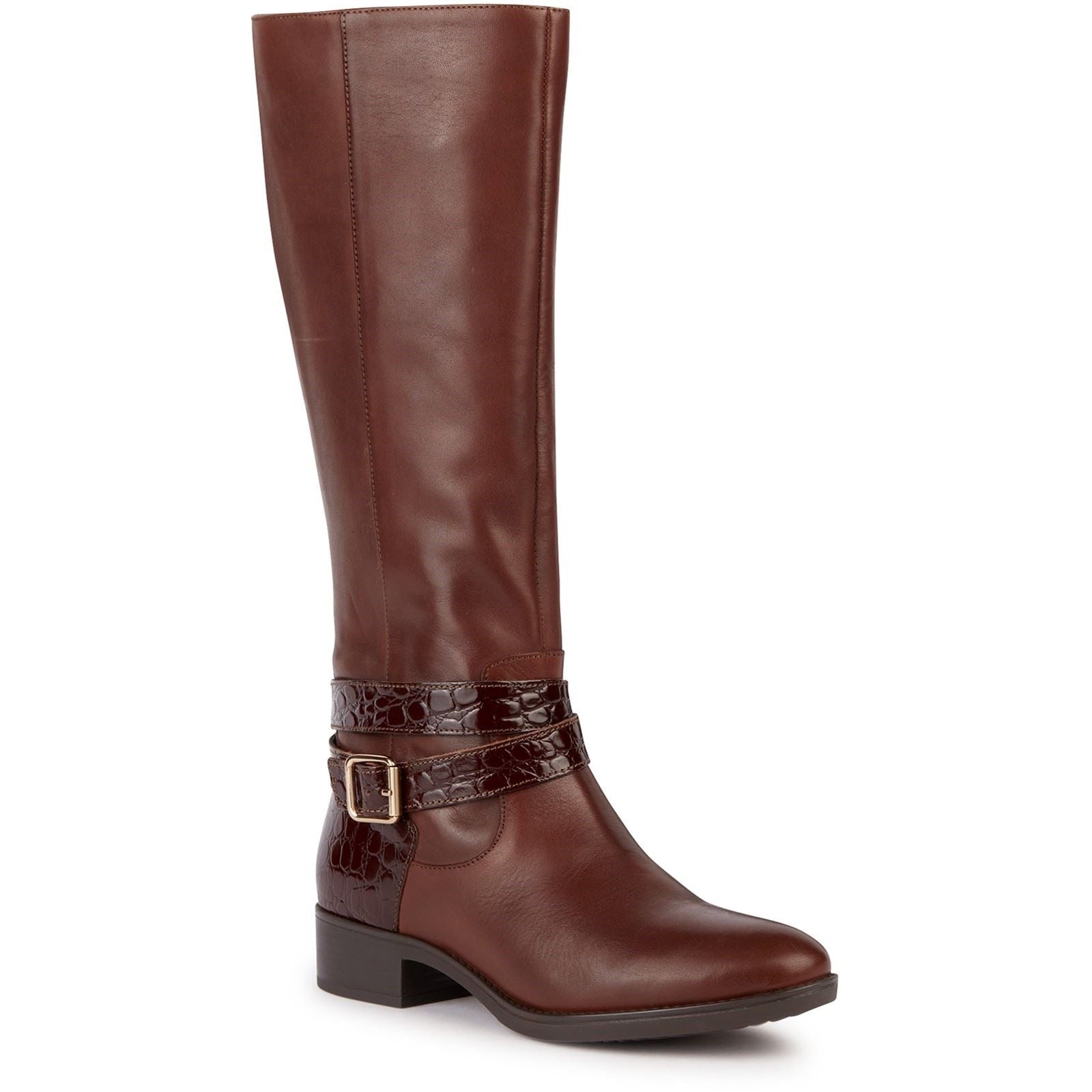 Geox D Felicity Damenstiefel Aus Braunem Leder