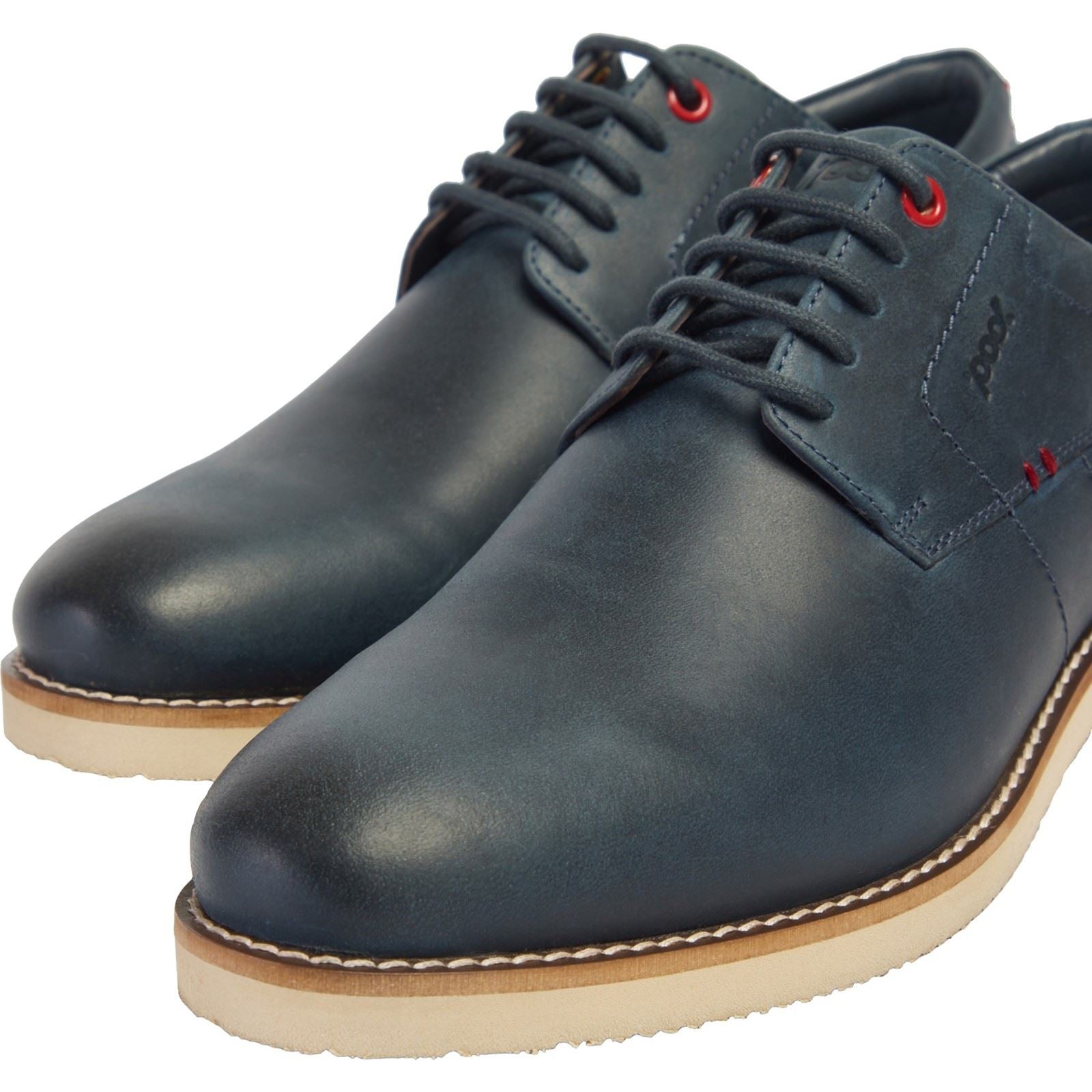 Pod Hampton Leder Herren Marineblaue Schnürschuhe