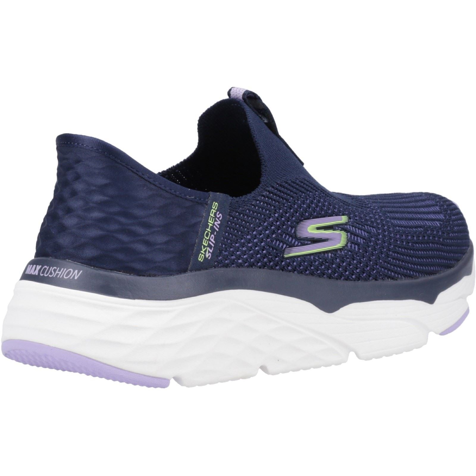 Skechers Max Cushioning - Smooth Damen Sneaker In Marineblau/Lavendel