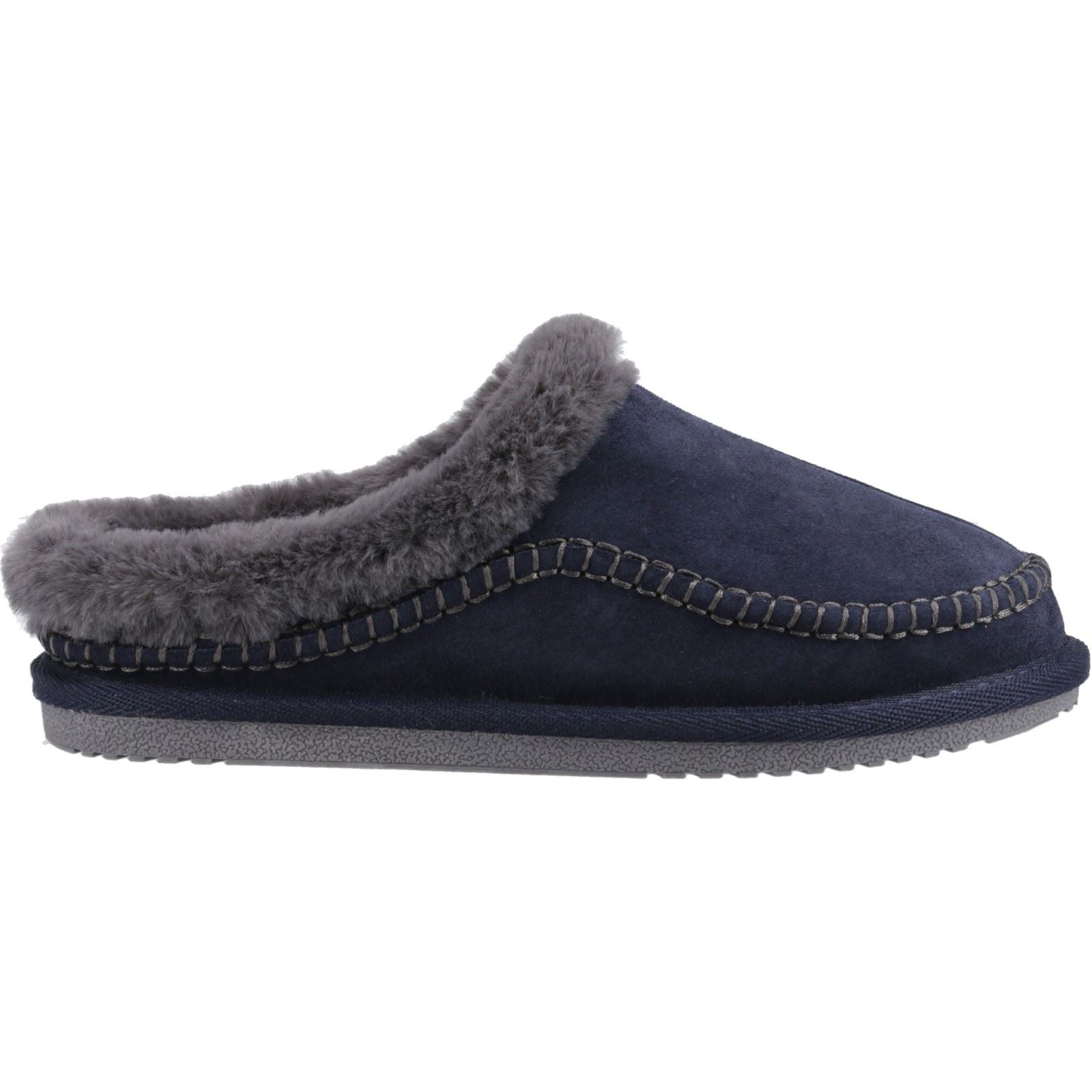 Hush Puppies Anika Damen Hausschuhe aus Wildleder in Marineblau