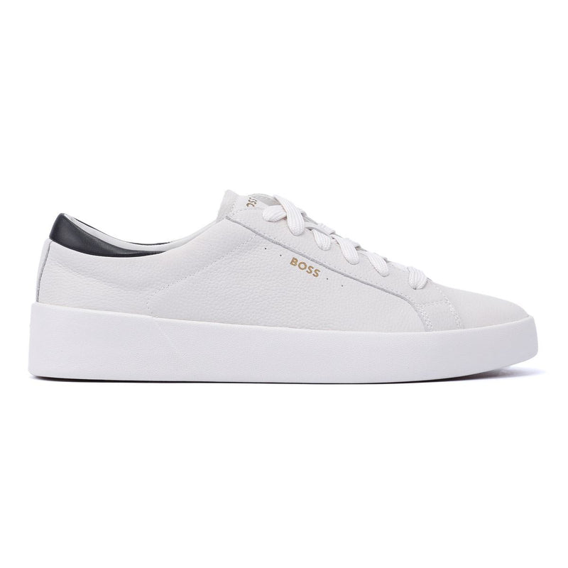 Boss Belwar Tennis Tumble Weiße Ledersneaker Für Herren