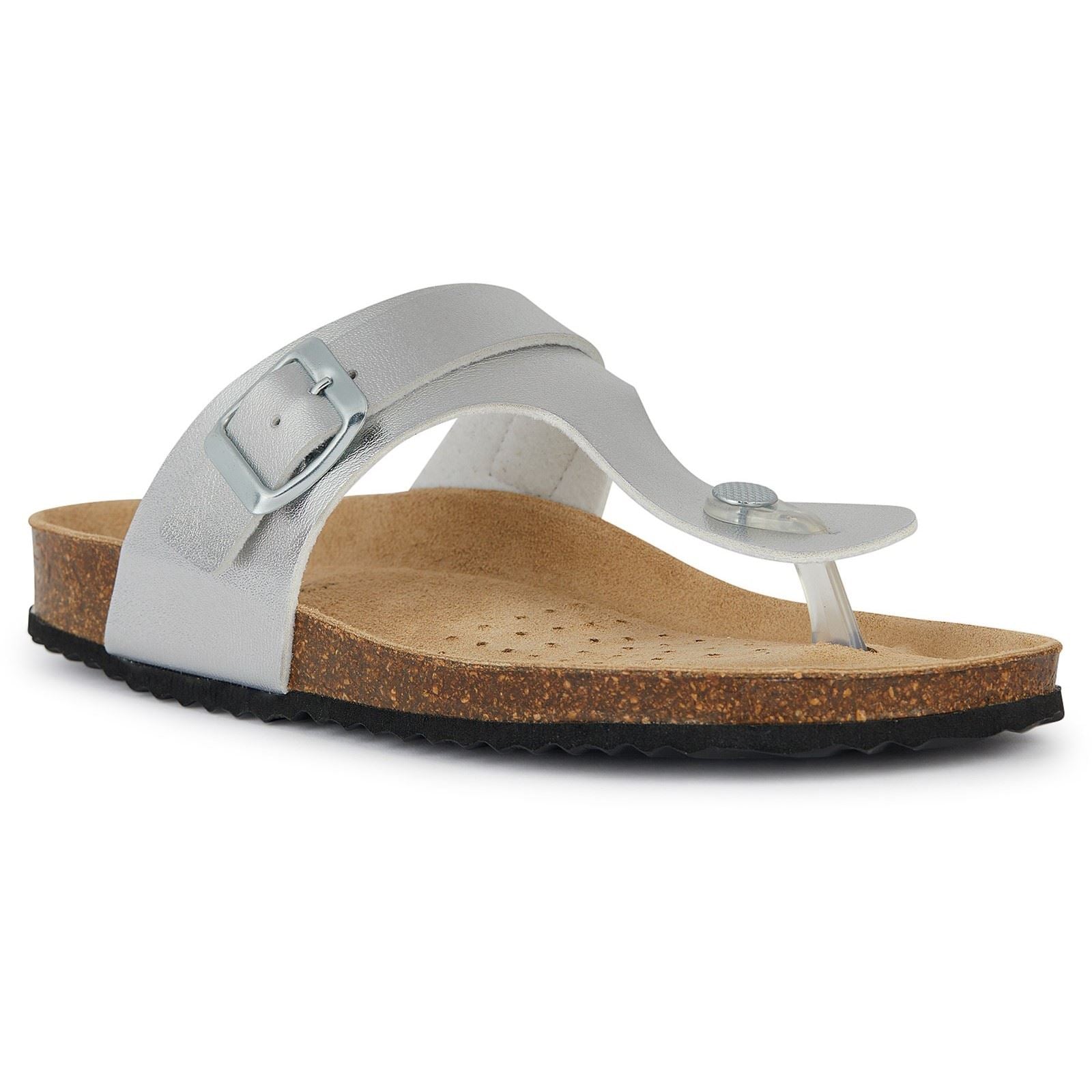 Geox D Brionia Metal Damen Silberne Sandalen