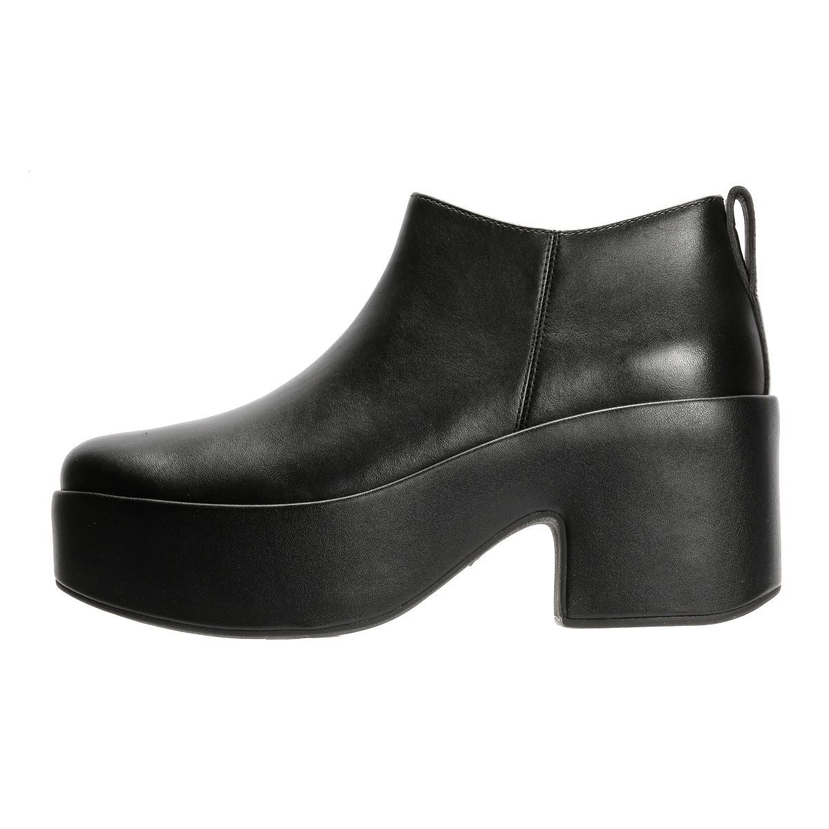 FitFlop Platfforms Heeled Short Leder Damen Schwarze Stiefel