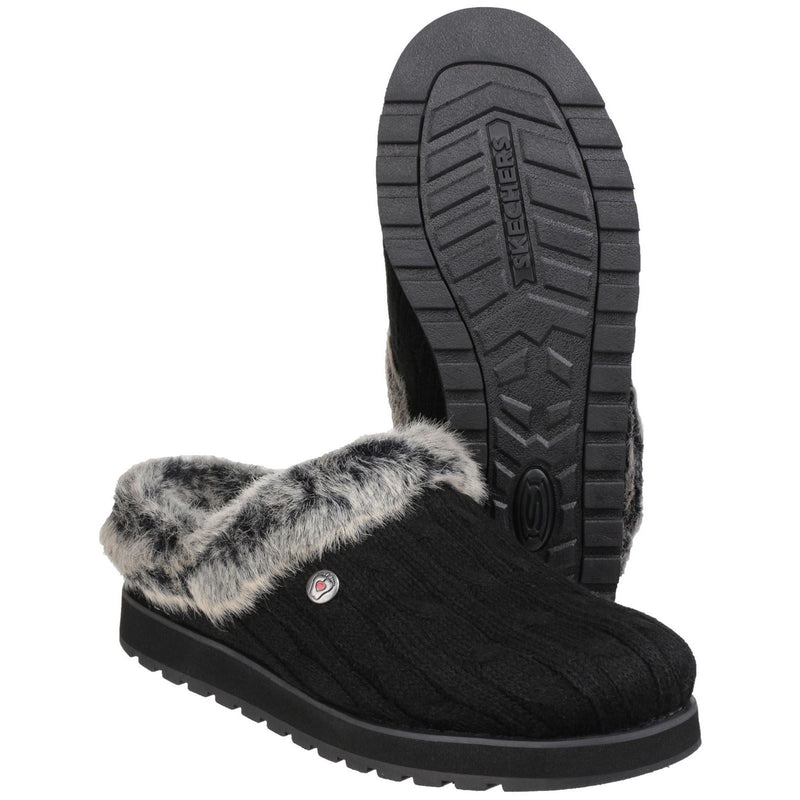 Skechers Keepsakes Ice Angel Polyester Damen Hausschuhe In Schwarz