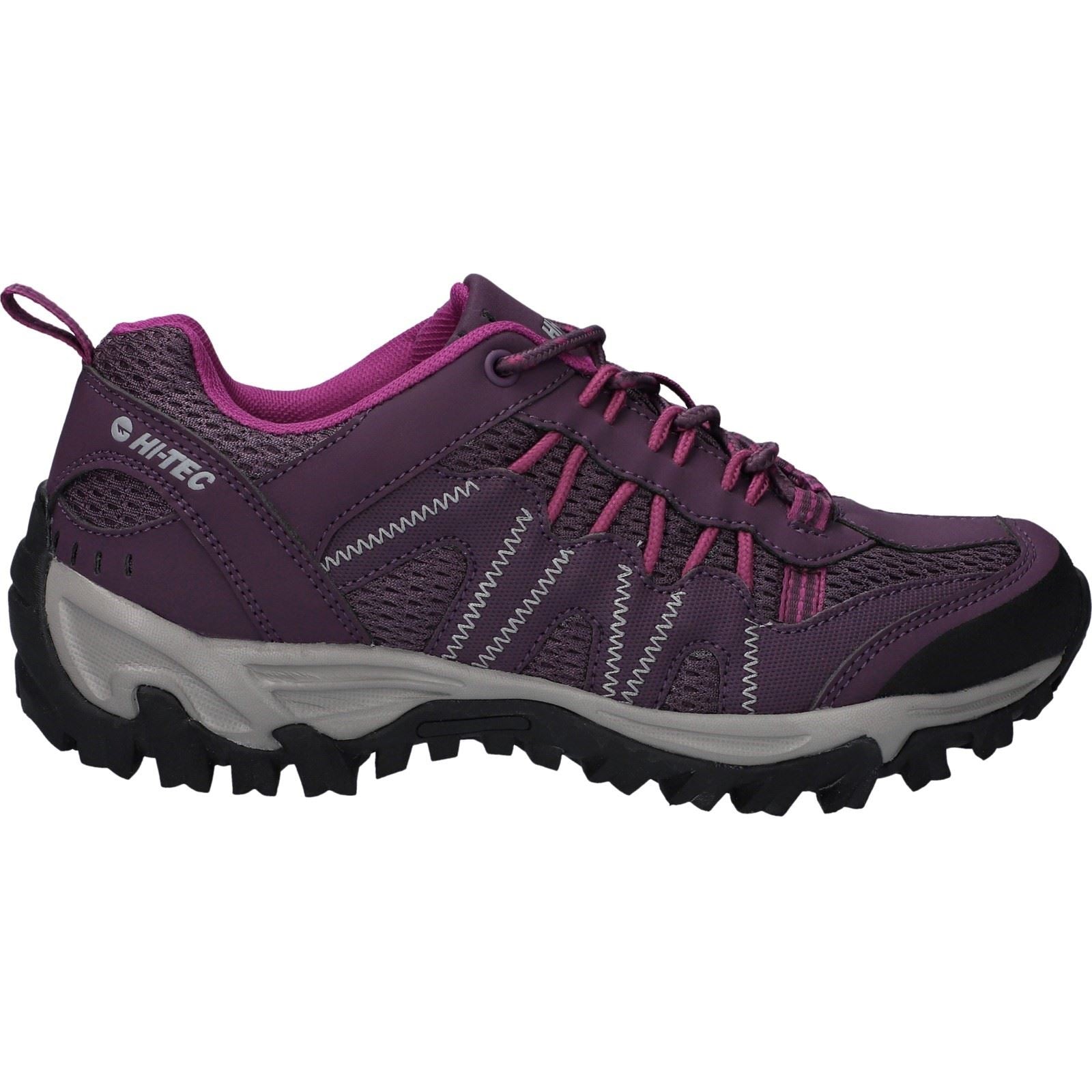 Hi-Tec Jaguar Polyester Damen Wanderschuhe in italienischem Pflaume/Festival-Fuchsia