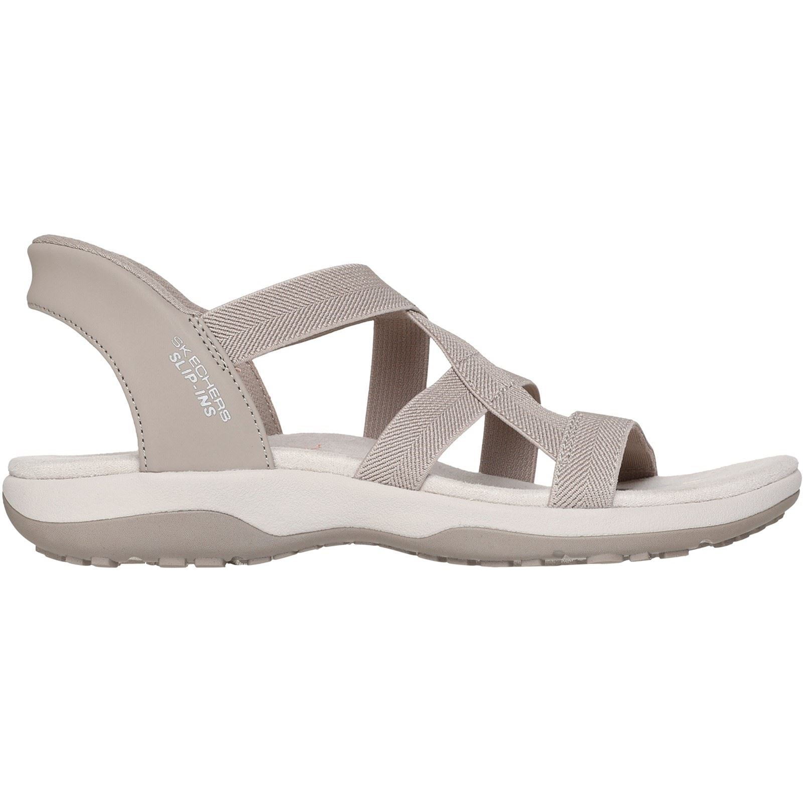 Skechers Reggae Slim - Stretch Flex Damen Taupe Sandalen