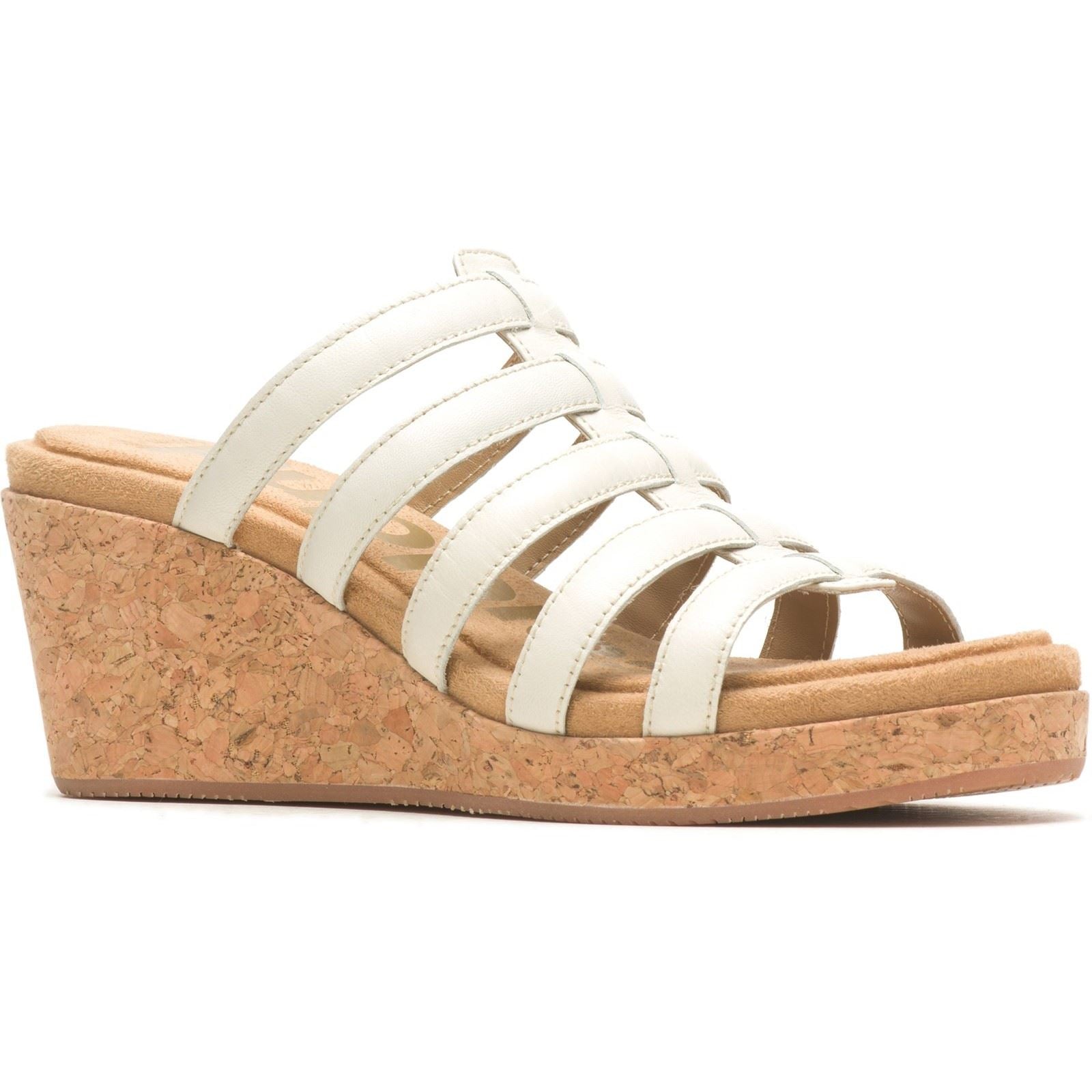 Hush Puppies Willow Slide Leder Damen Keilabsatz Weiß