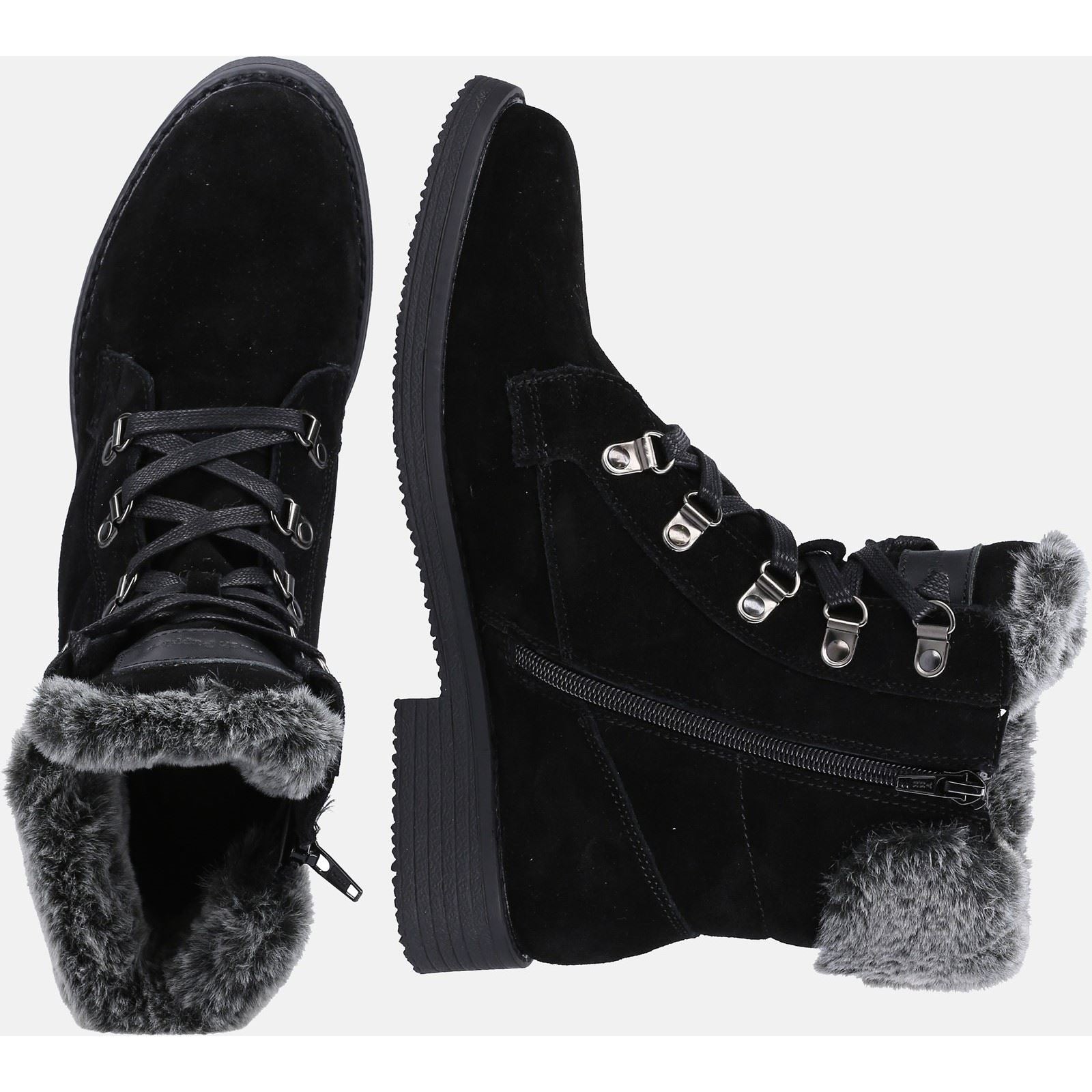 Hush Puppies Florence Damenlederstiefel In Schwarz