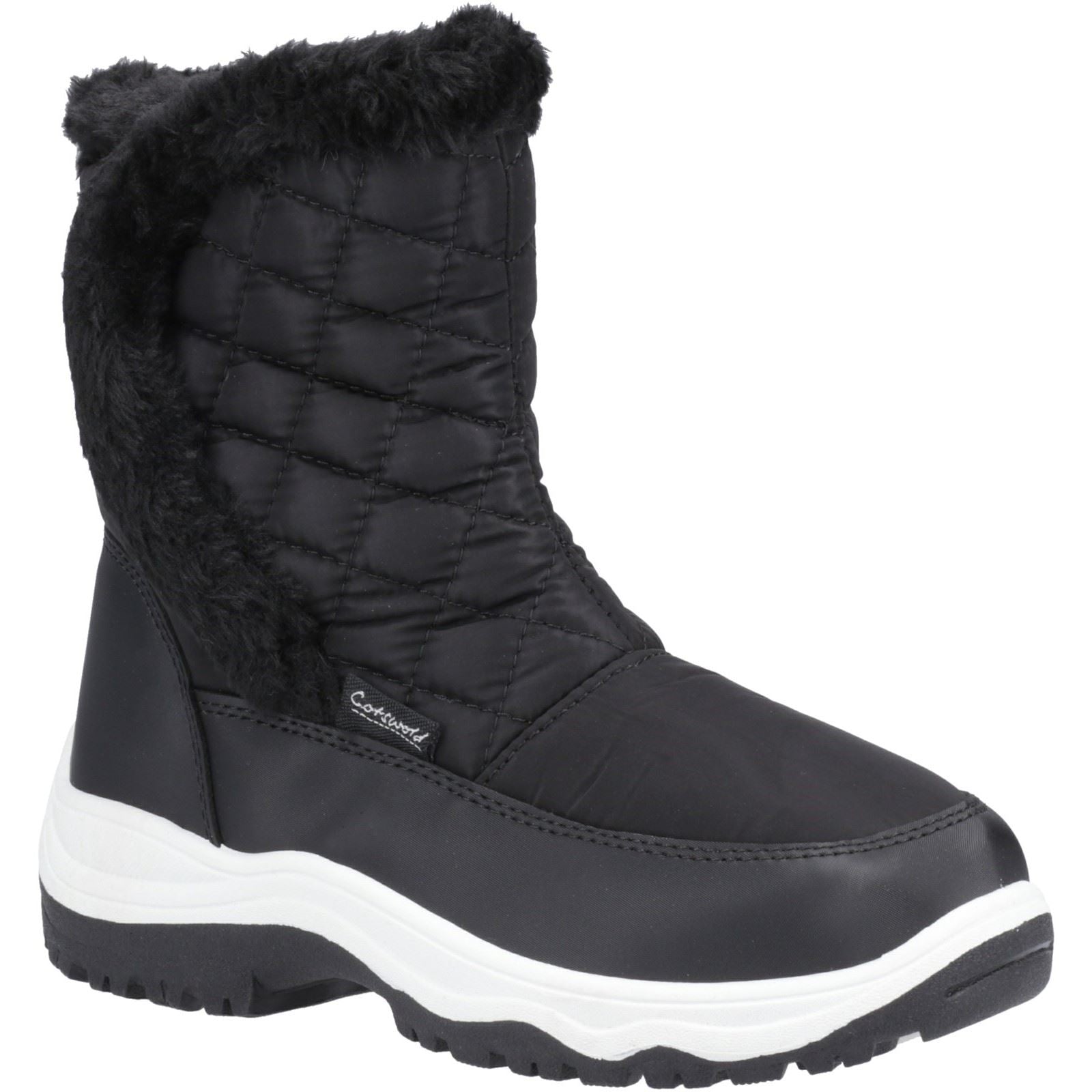 Cotswold Butterrow Textile Damen Schwarze Farbe Winterstiefel bis zur Mitte der Wade