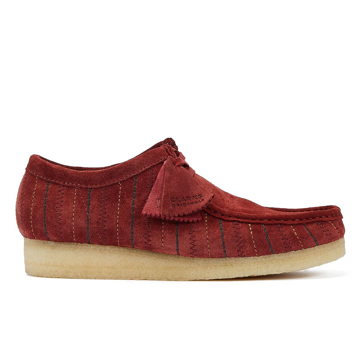 Clarks Originals Wallabee Kombination Herren Burgund Schnürschuhe