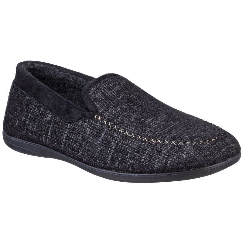 Cotswold Stanley Mikrofaser-Herren-Hausschuhe In Schwarz