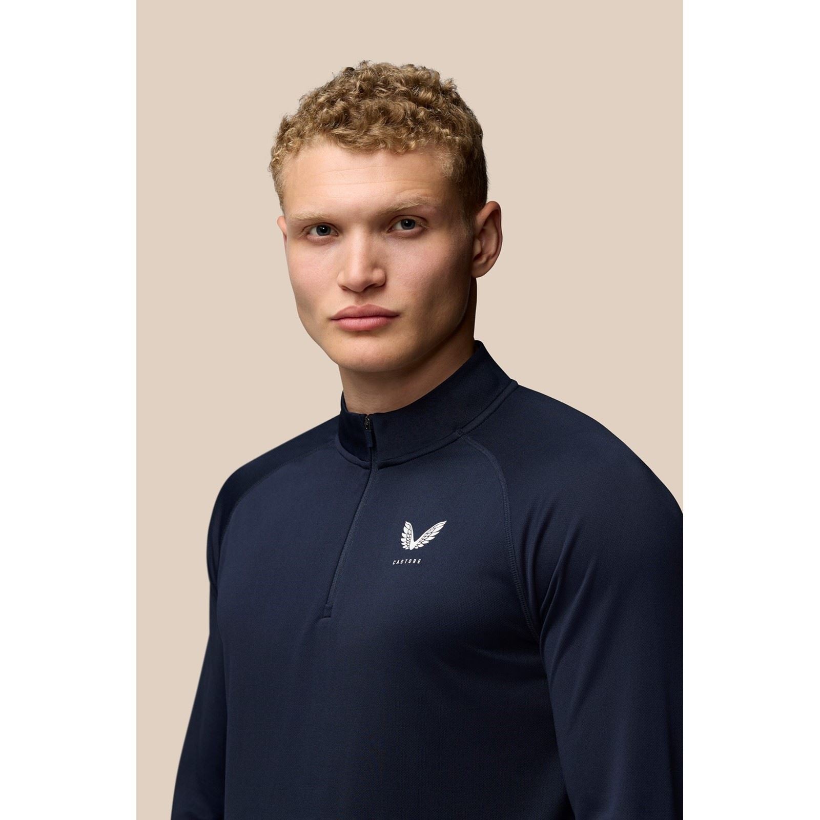 Castore Adapt Training 1/4 Zip Top Polyester Herren Blaue Sport-T-Shirts