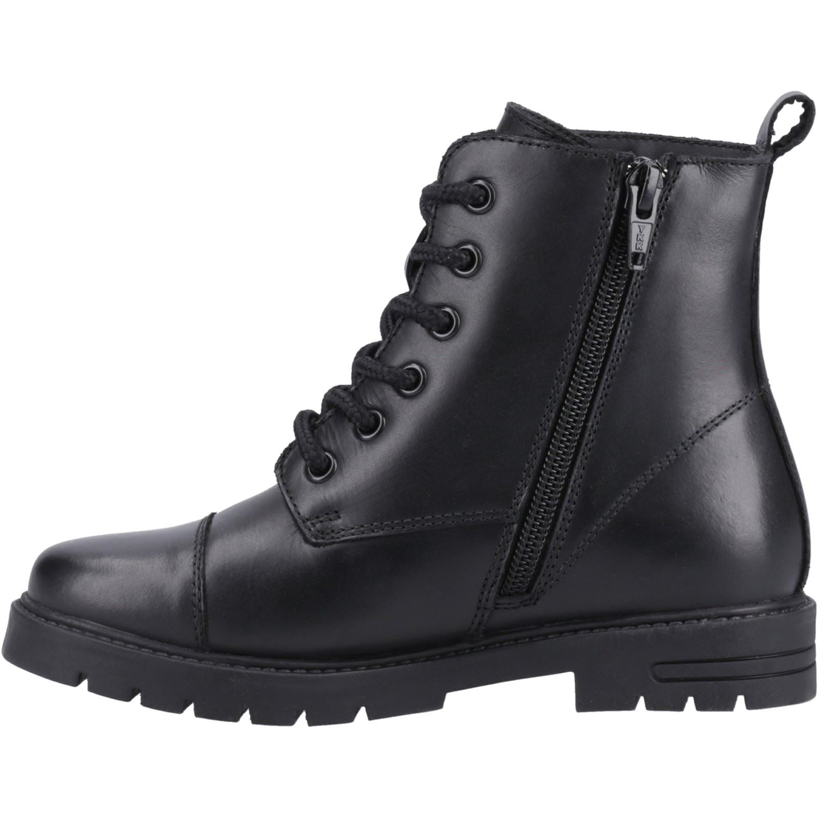 Hush Puppies Lauren Senior Mädchen Schwarze Farbe Lederstiefel