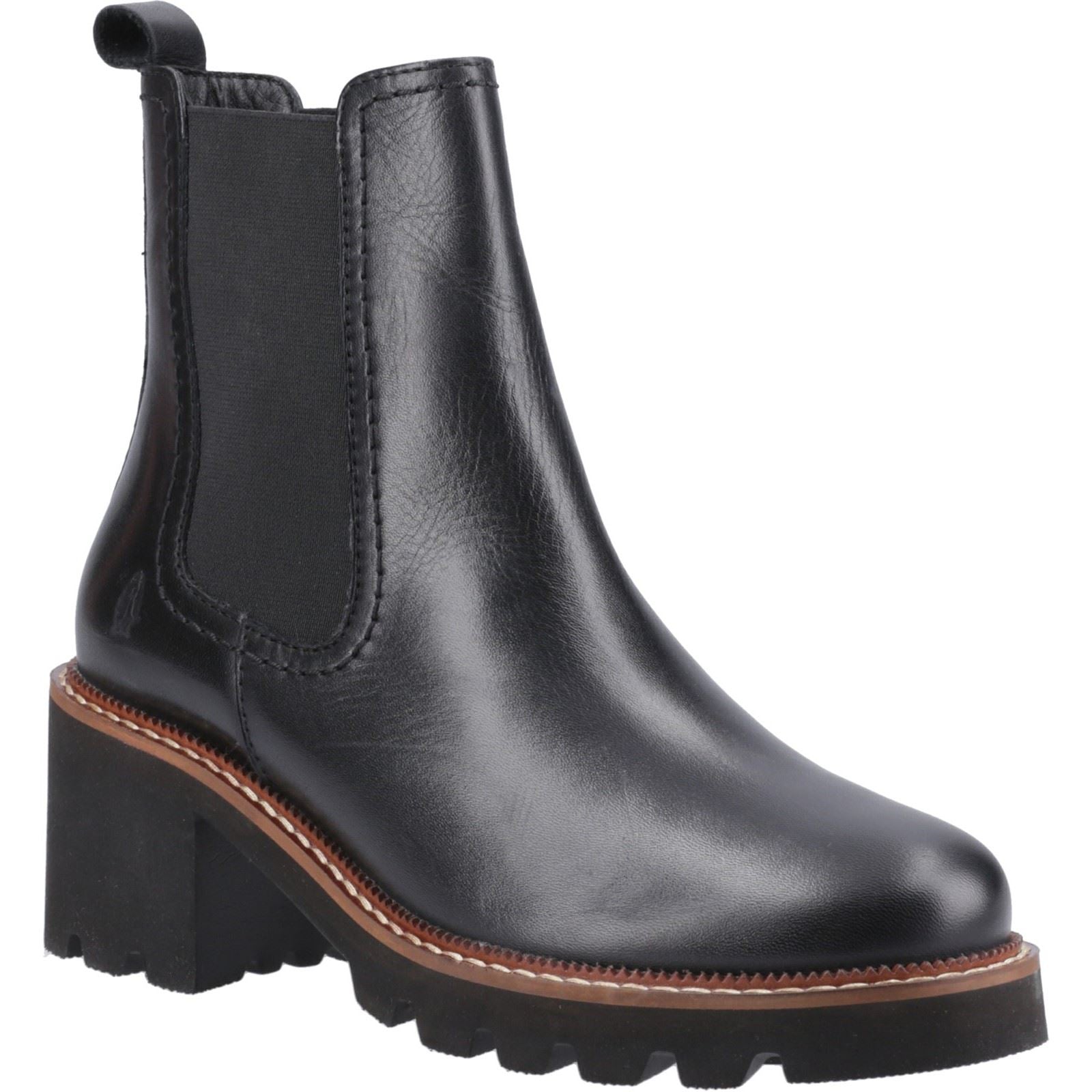 Hush Puppies Gaia Damen Schwarze Farbe Leder Stiefeletten mit