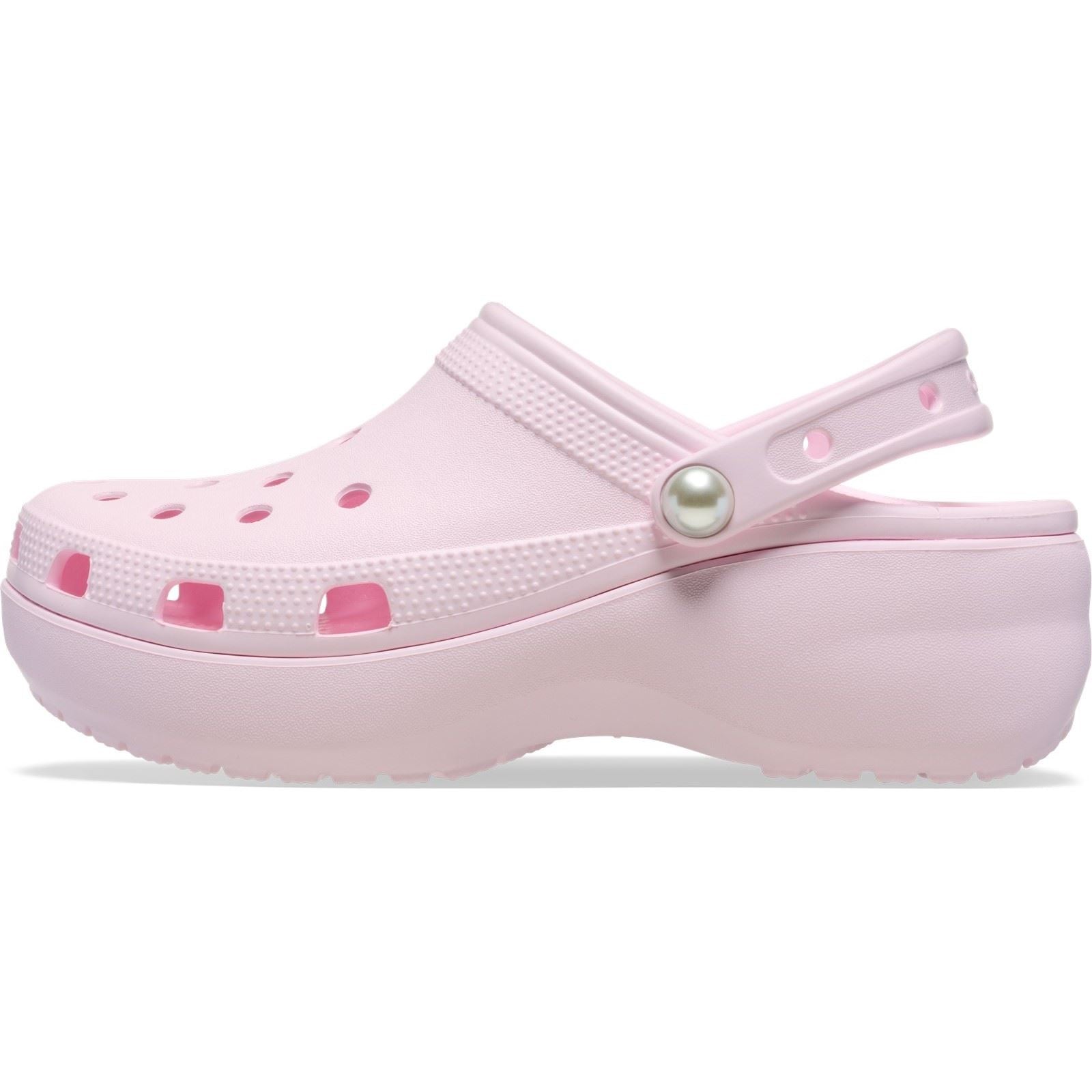 Crocs Classic Platform Damen Pantoletten Aus Rosafarbenem Thermoplast