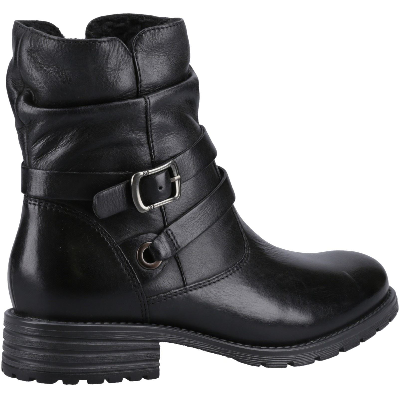Hush Puppies Piper Leder Damen Schwarze Stiefel