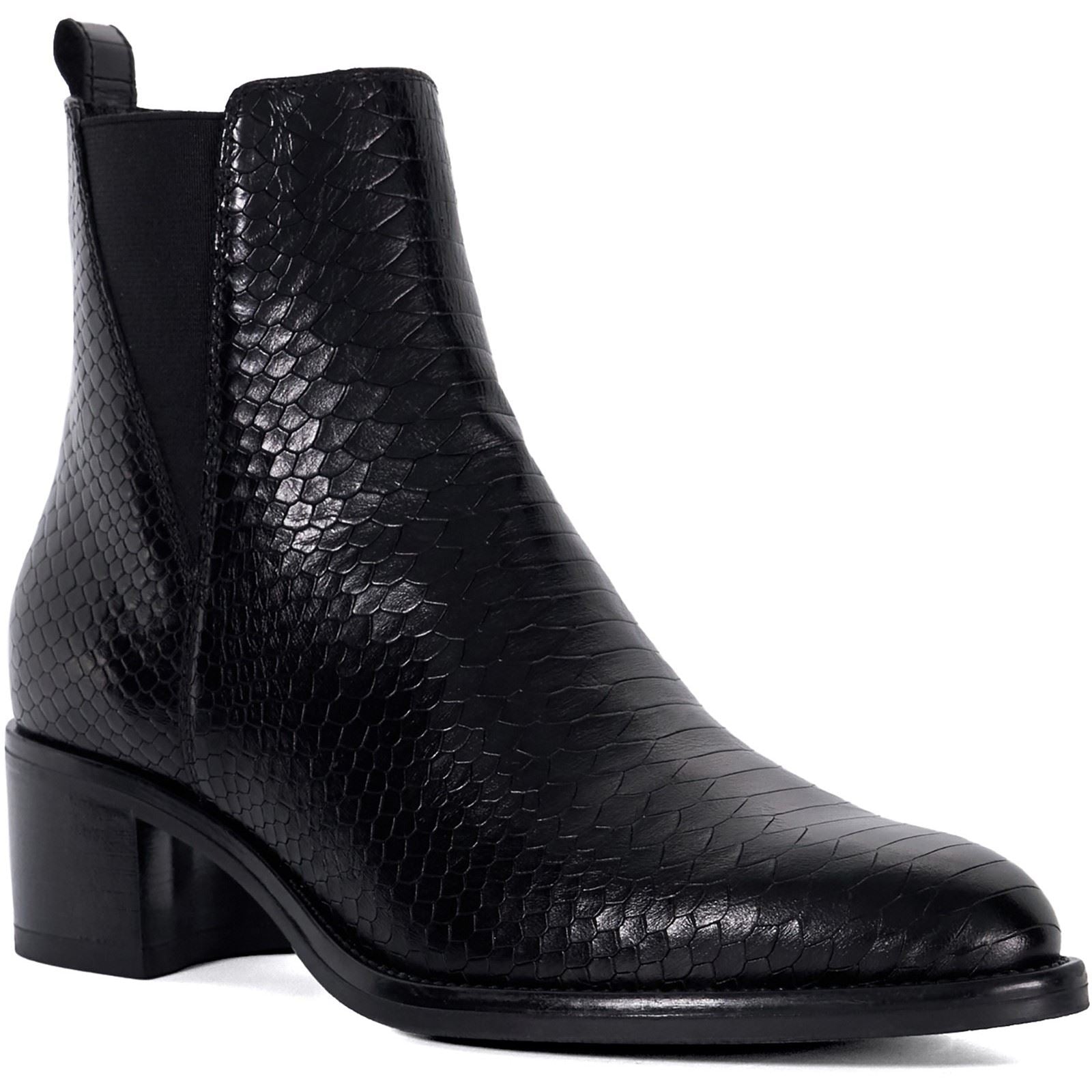 Dune Pouring Leder Damen Schwarze Stiefel