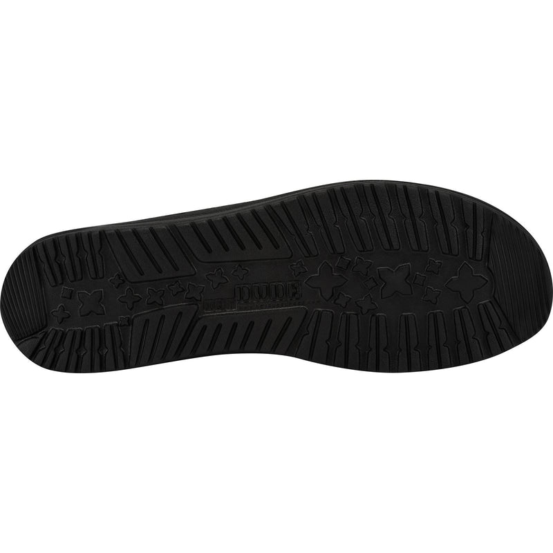 HEYDUDE Wally Sox Herren Bootsschuhe Aus Mikro-Wildleder In Total Schwarz