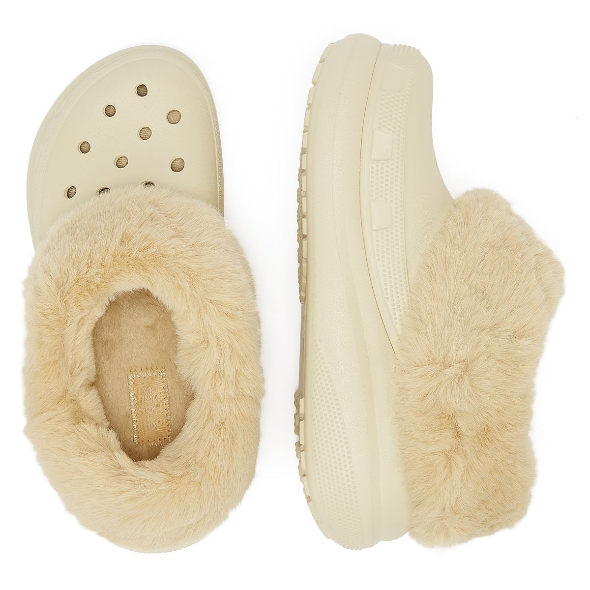 Crocs Furever Crush Clog Knochen Damen Beige Komfortschuhe