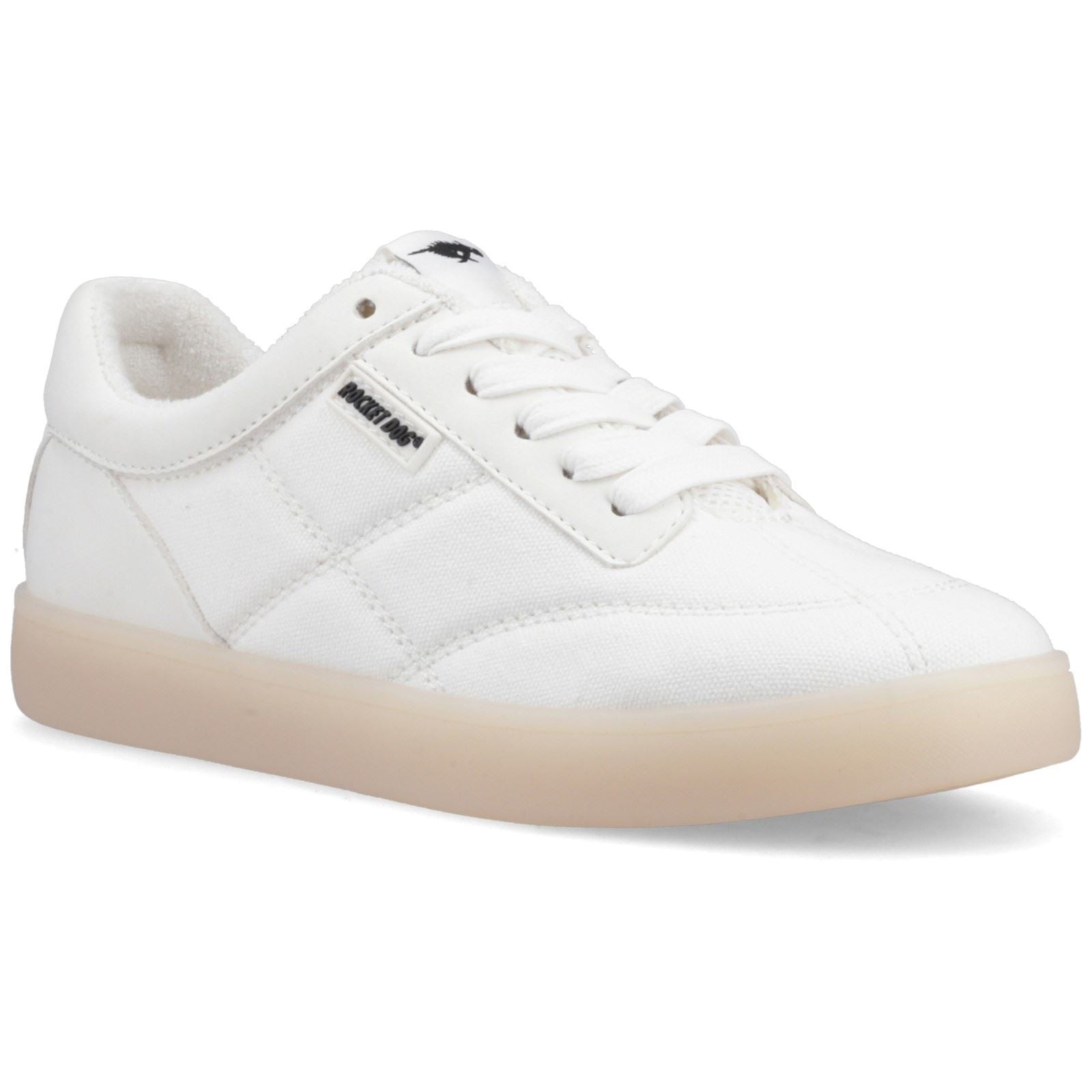 Rocket Dog Kitty Canvas PU Baumwollfrauen Sneakers In Weiß