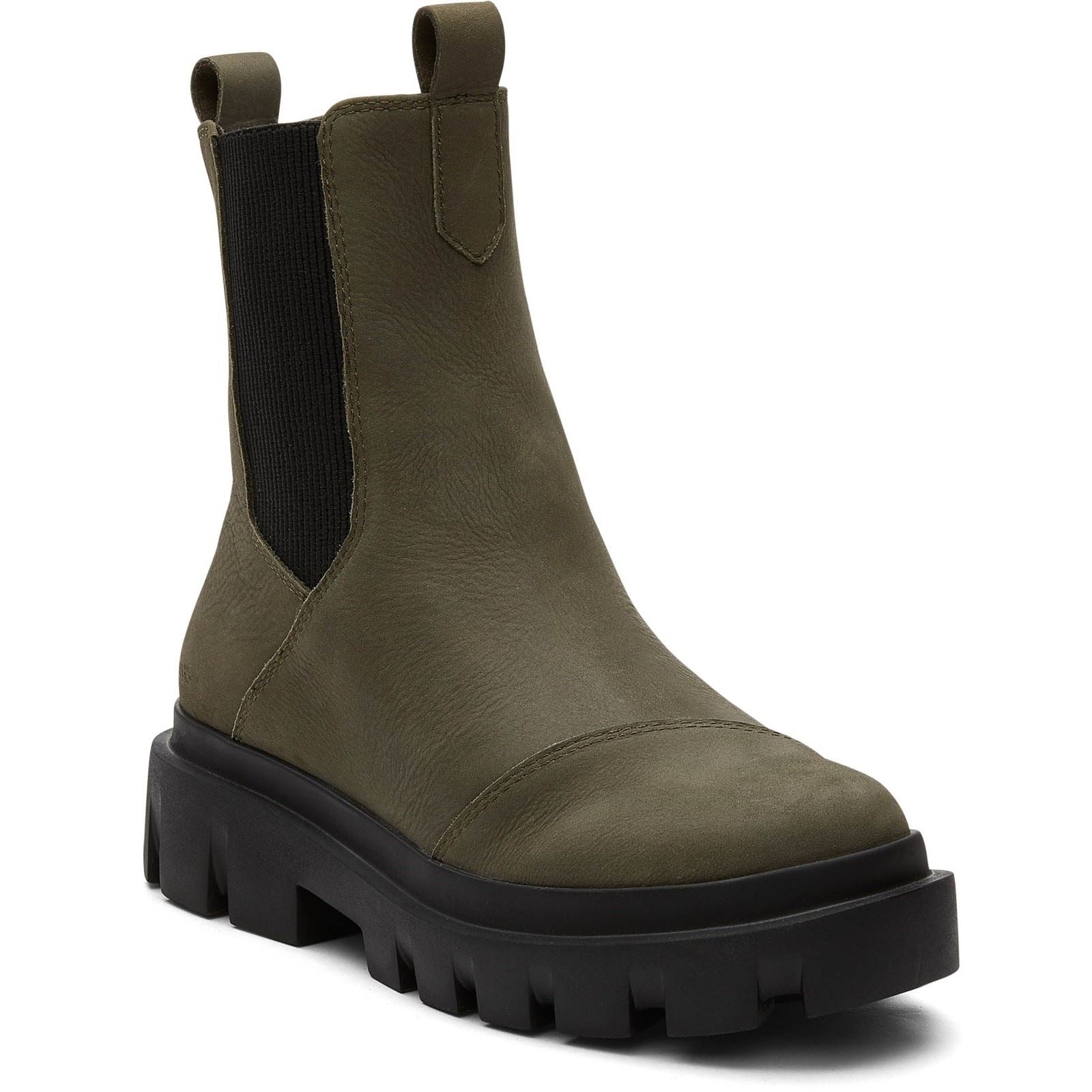 TOMS Rowan Lederstiefel Für Damen In Olivgrün