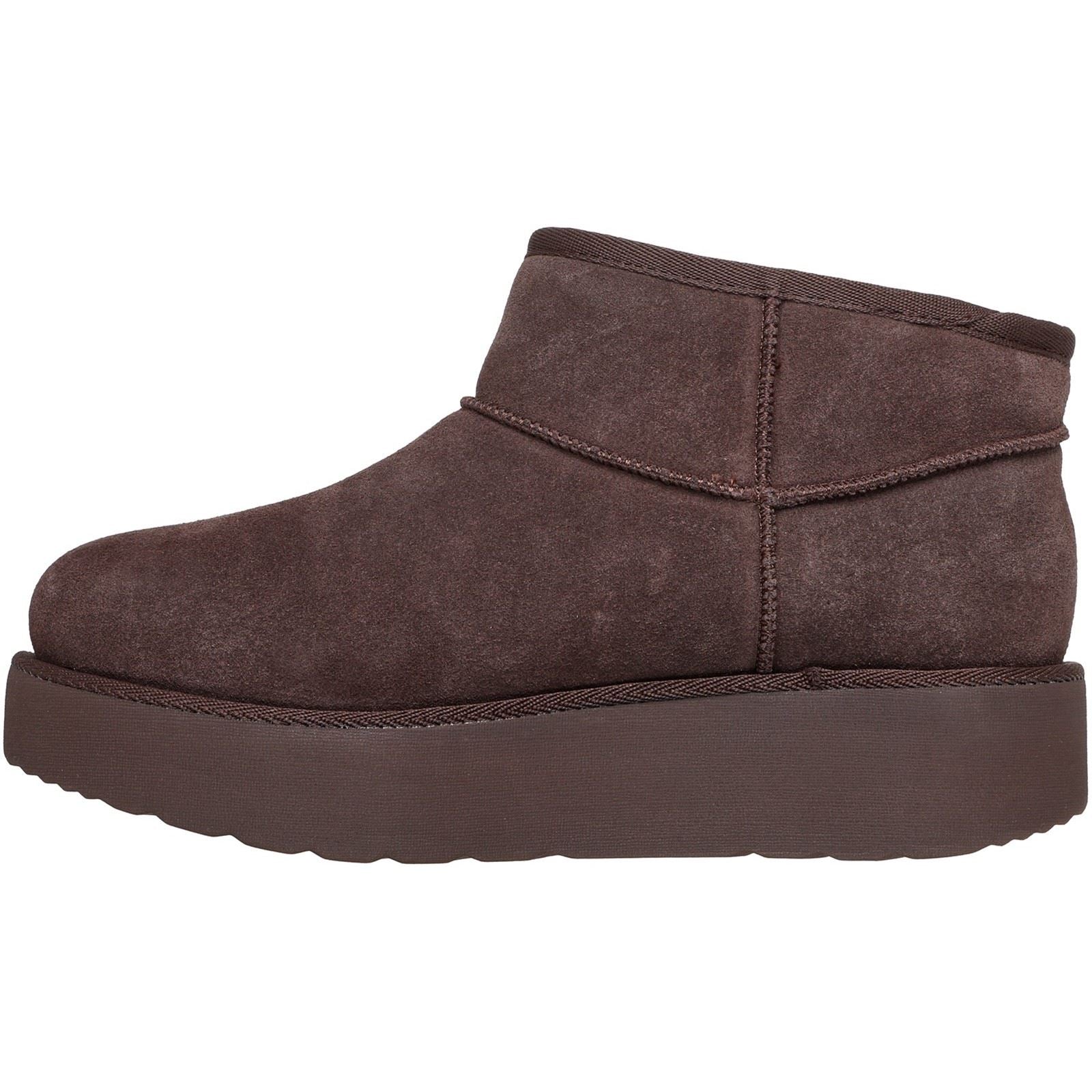 Skechers Keep Cozy Leder Frauen Schokoladen Winter Stiefeletten