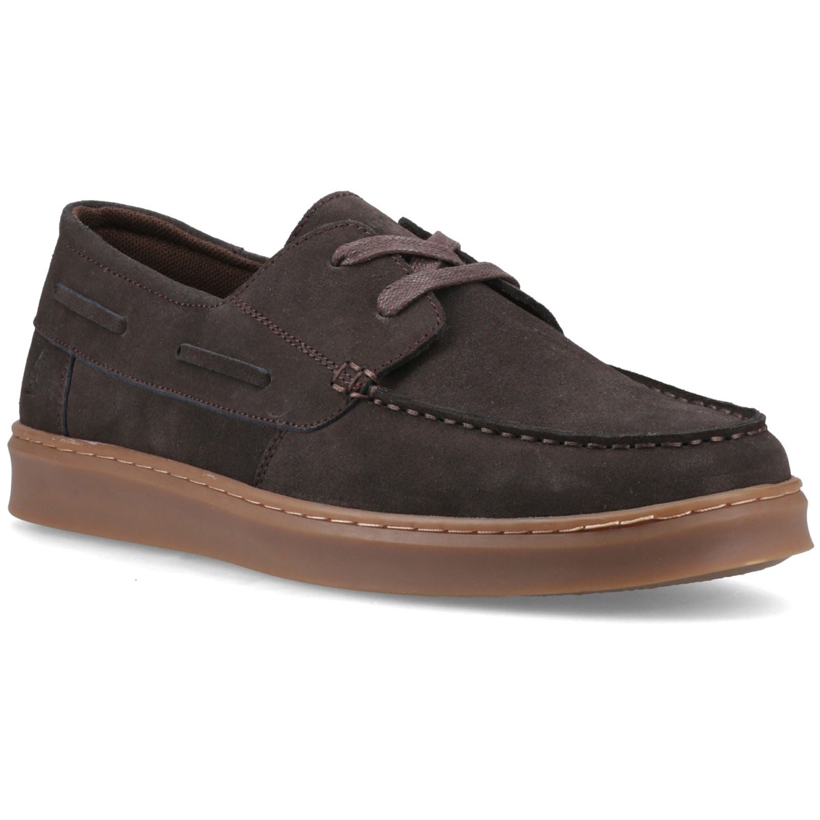 Hush Puppies Madden Boat Shoe Leder Herren Schokoladen Bootsschuhe