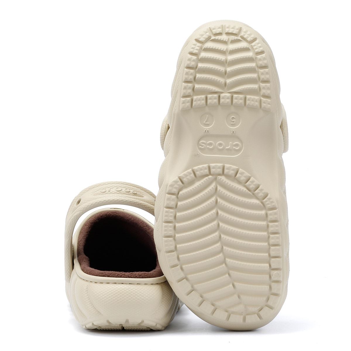 Crocs Classic Lined Overpuff Damen Beige Schuhe
