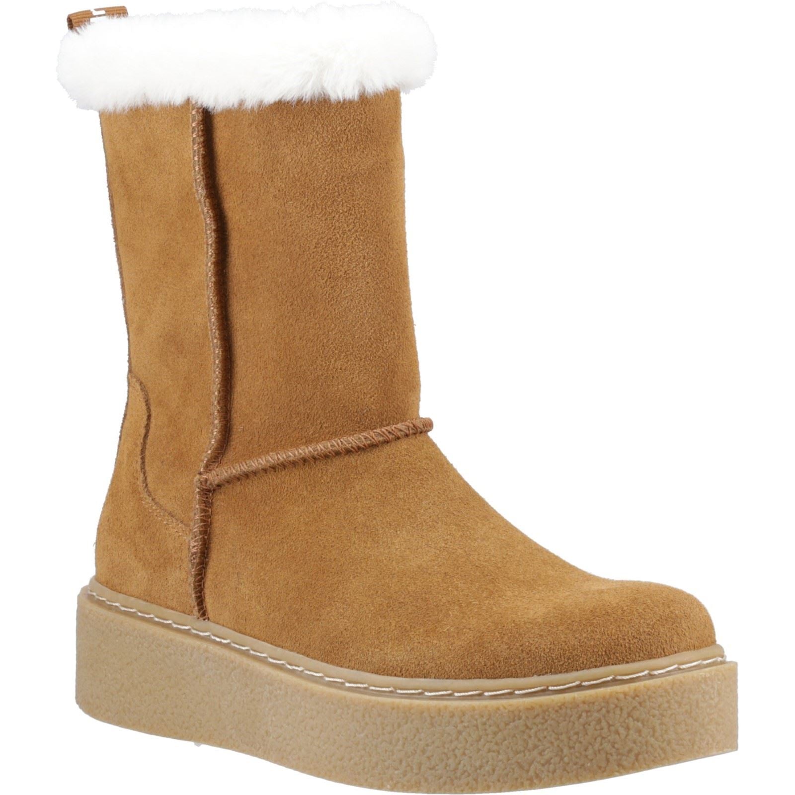 Hush Puppies Becca Mid Damen Wildleder Stiefel in Tan