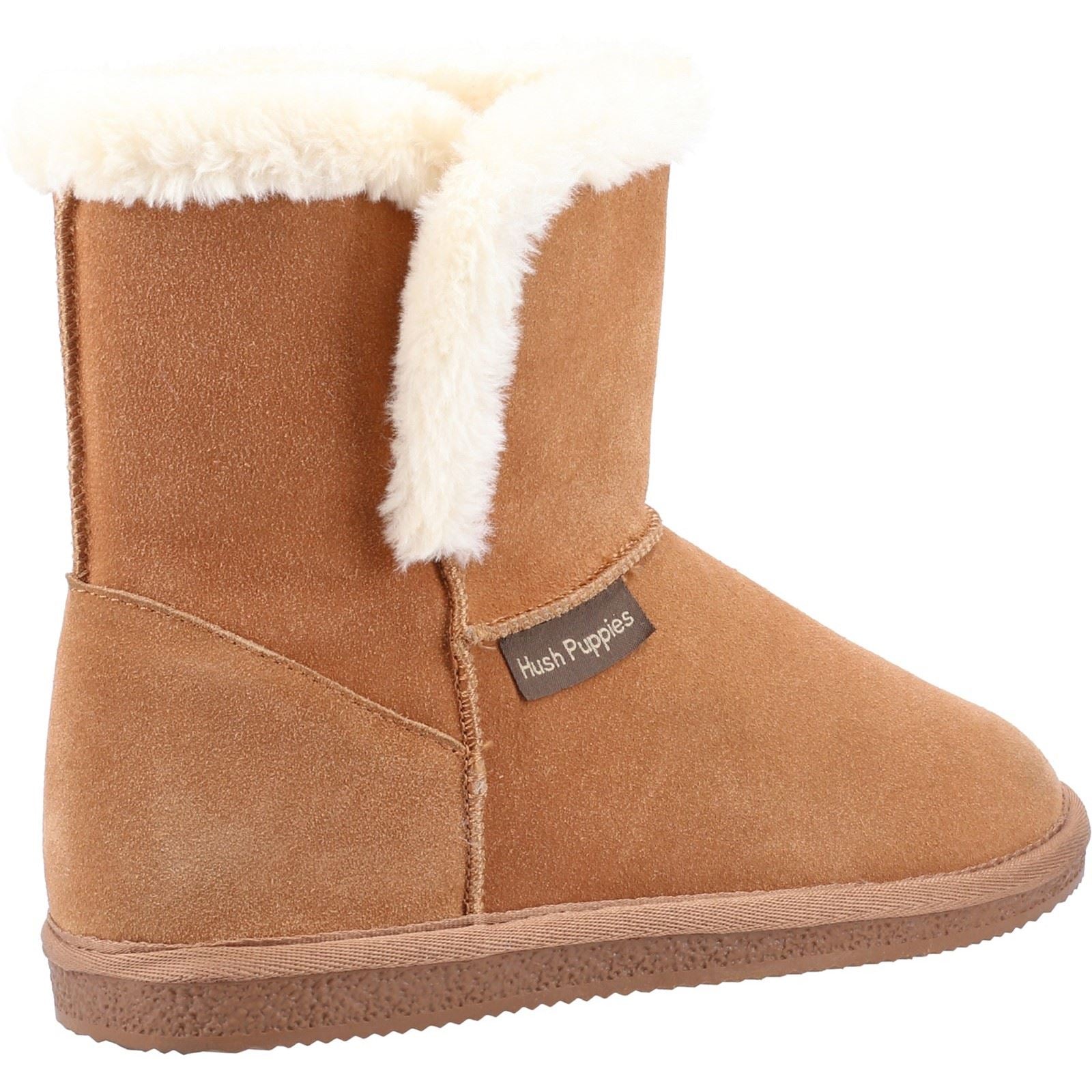 Hush Puppies Ashleigh Kunstfell-Damenhausschuhe In Hellbraun