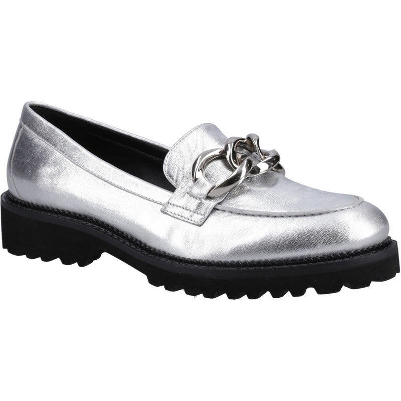 Hush Puppies Gianna Leder Damen Silber Loafers
