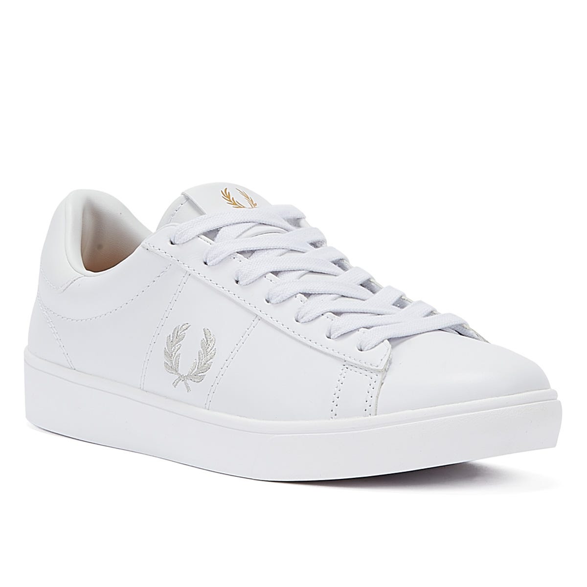 Fred Perry Spencer Leder Herren Weiß / Silber Turnschuhe
