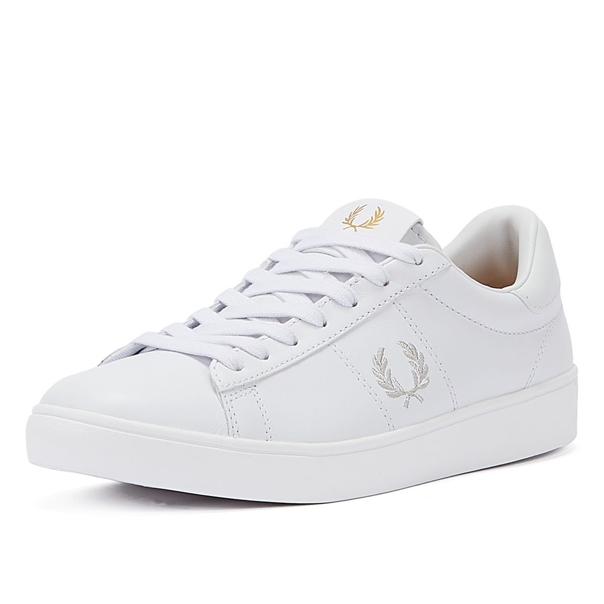 Fred Perry Spencer Leder Herren Weiß / Silber Turnschuhe