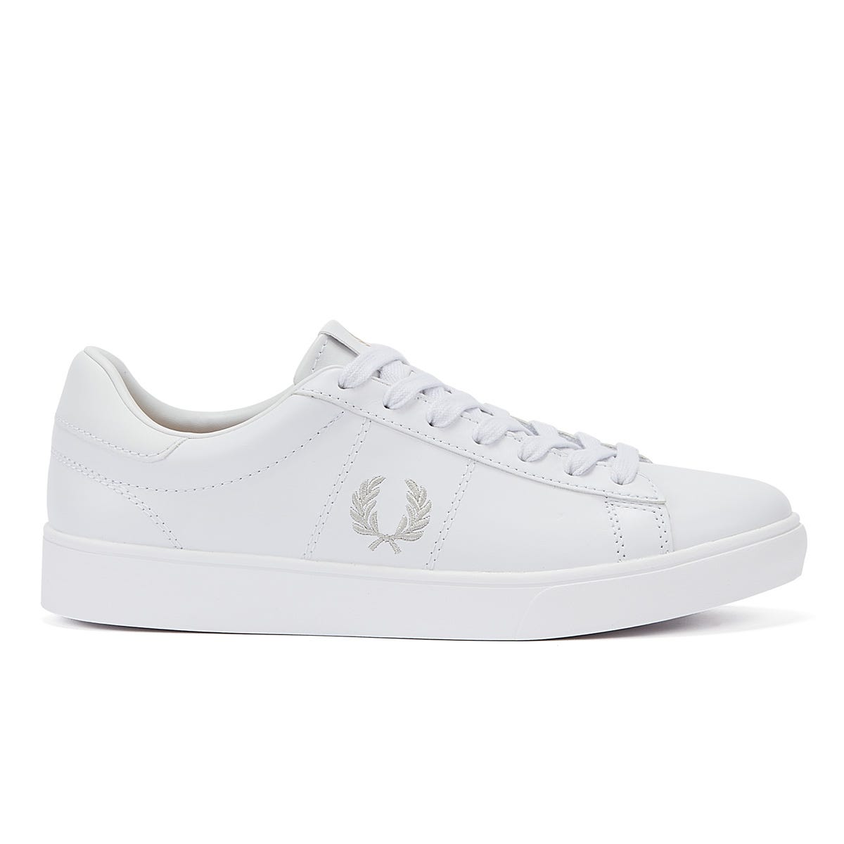 Fred Perry Spencer Leder Herren Weiß / Silber Turnschuhe