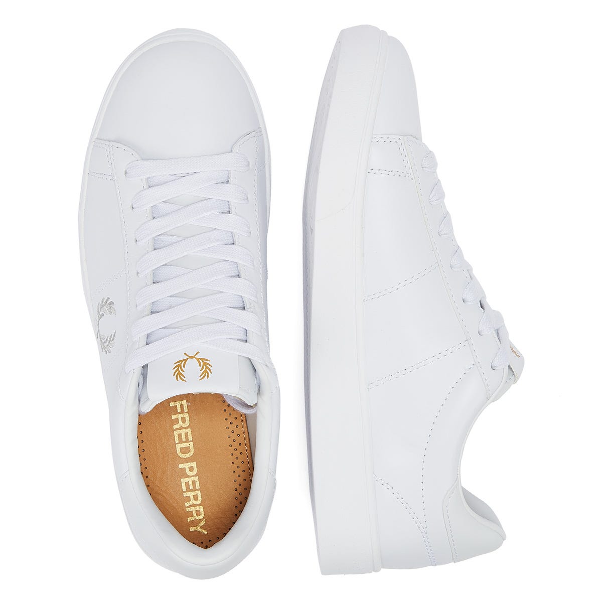 Fred Perry Spencer Leder Herren Weiß / Silber Turnschuhe