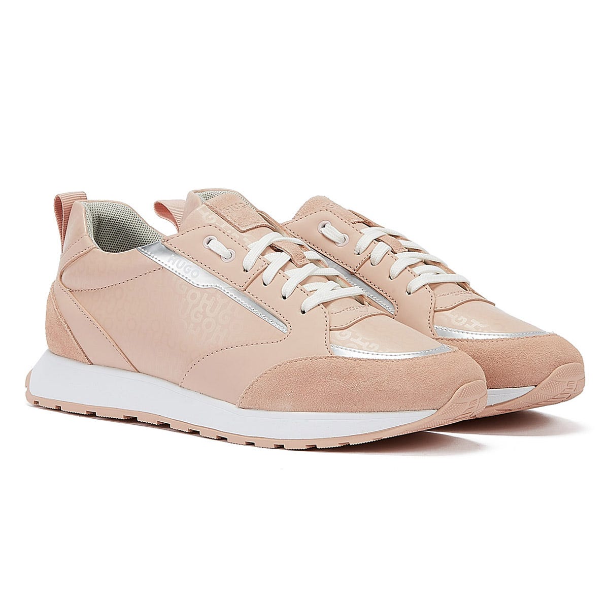 Hugo Icelin Runn Womens Print Hellbeige Turnschuhe