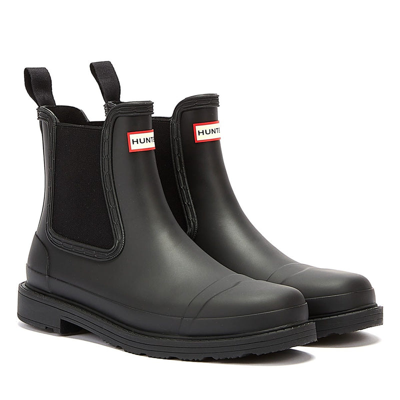 Hunter Commando Chelsea Damen Schwarze Stiefel