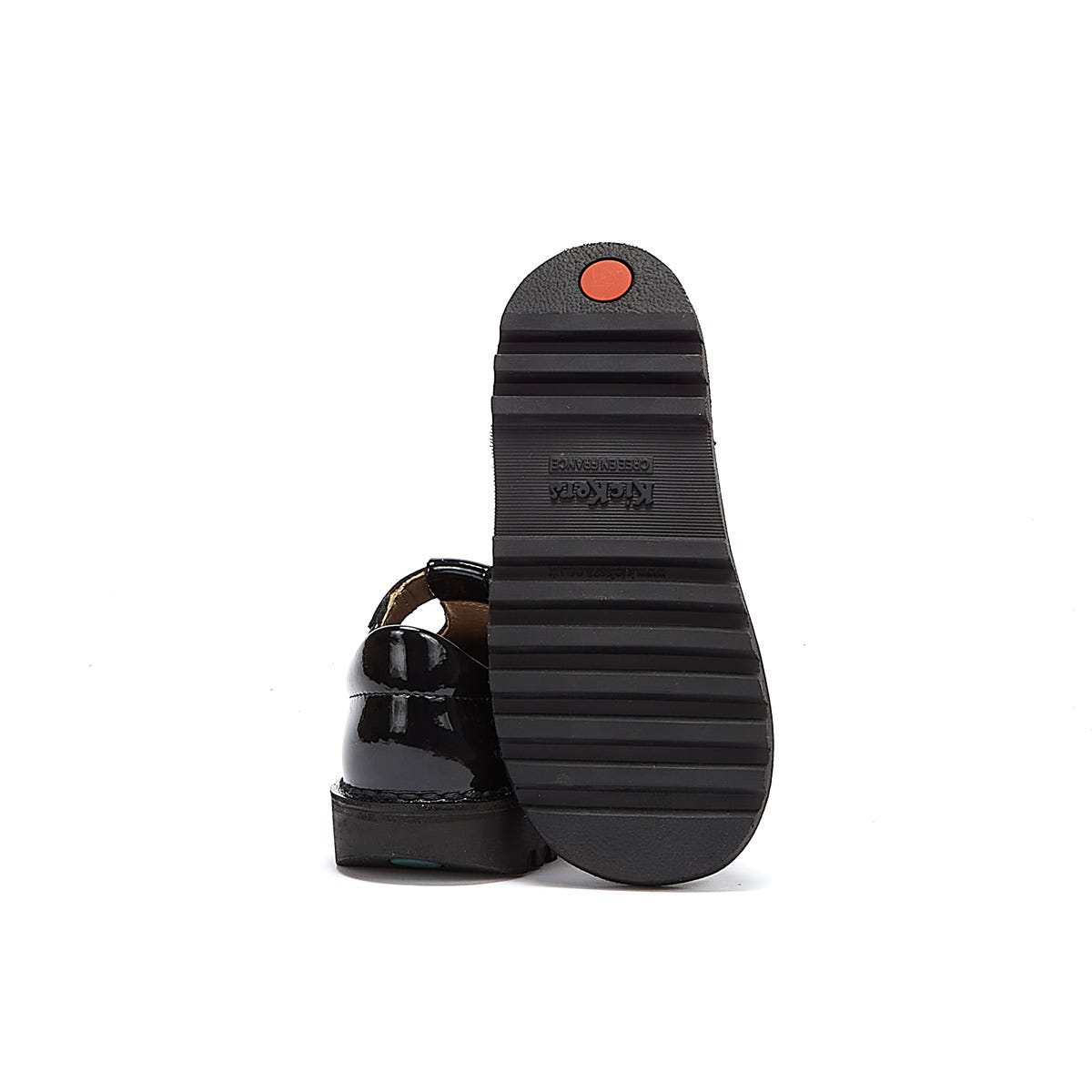 Kickers Infant Schwarz Kick T Bar Lackleder Schuhe