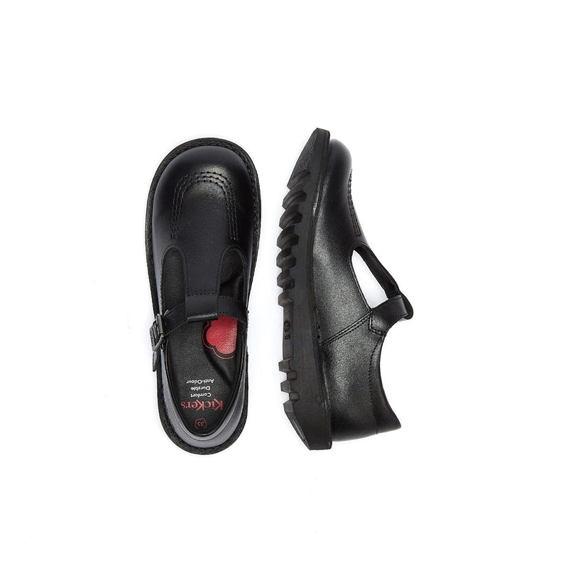Kickers Kick T Infant Schwarz Leder Schuhe
